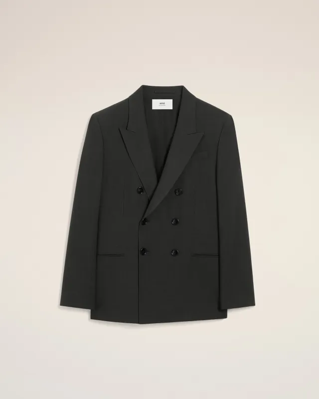 Veste Noire Croisée En Laine sold by Ami