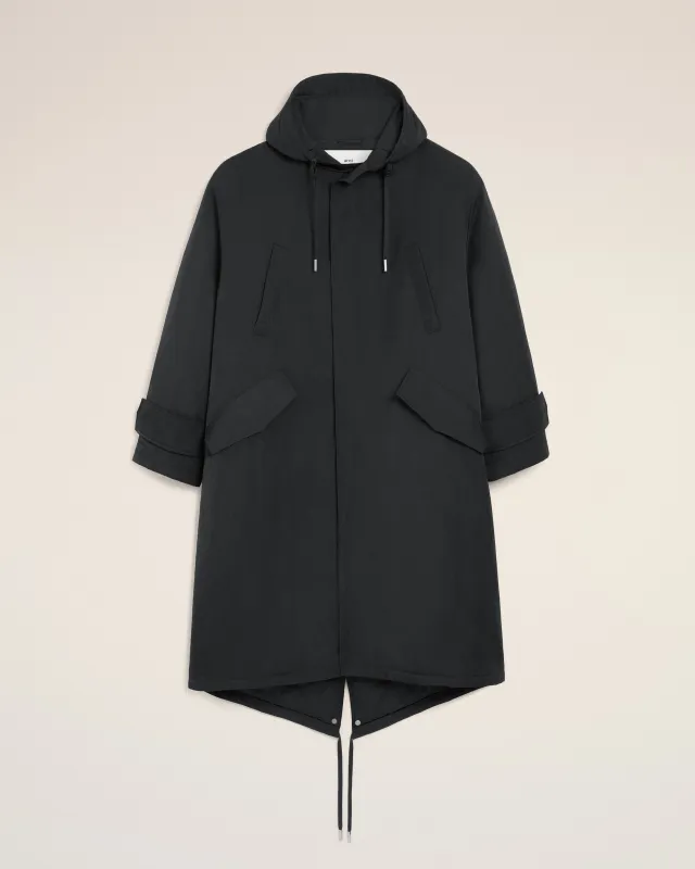 Parka Noire Rembourrée En Sergé De Nylon sold by Ami