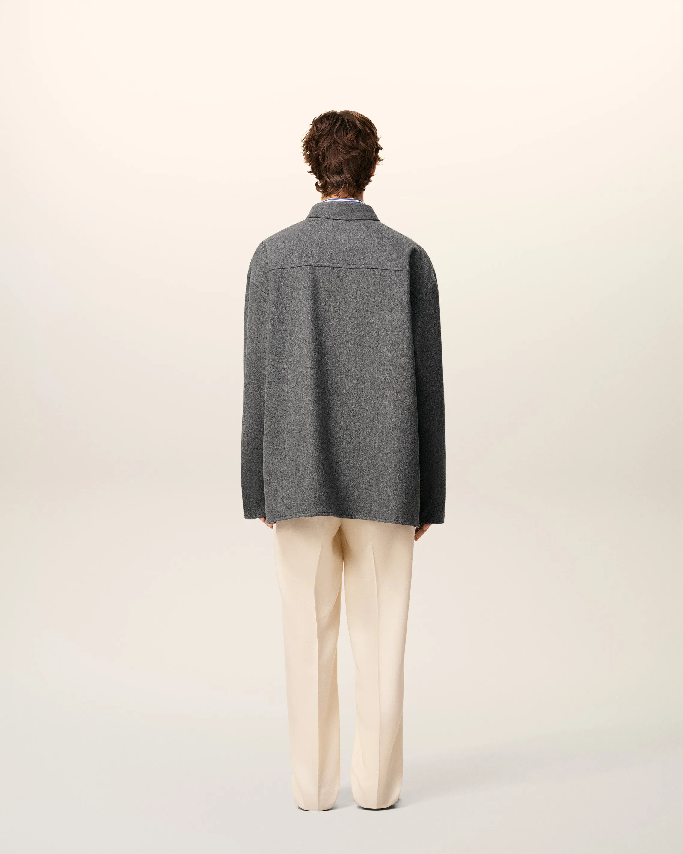 Chemise Polo Gris Manches Longues En Laine sold by Ami product image thumbnail 5