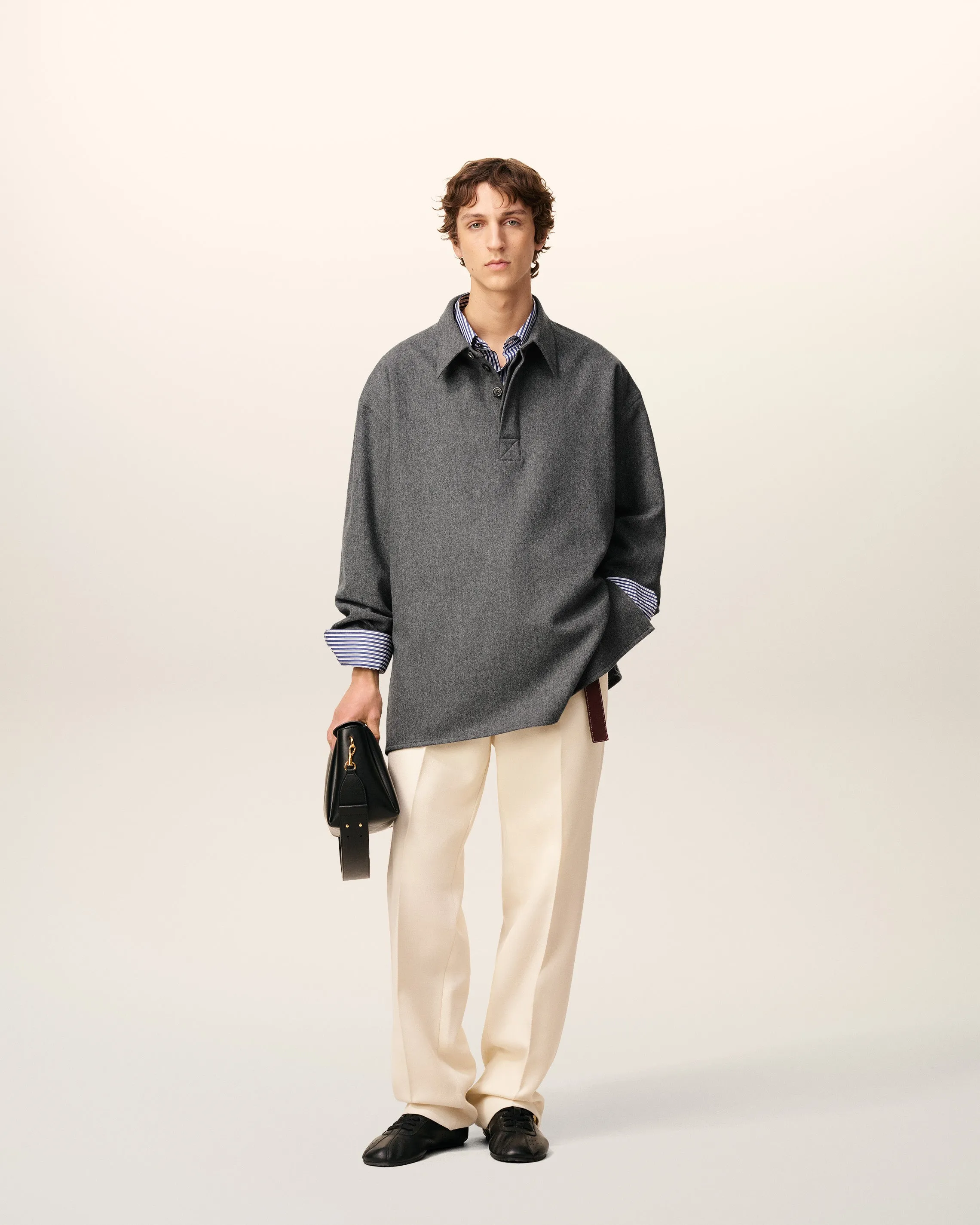 Chemise Polo Gris Manches Longues En Laine sold by Ami product image thumbnail 2