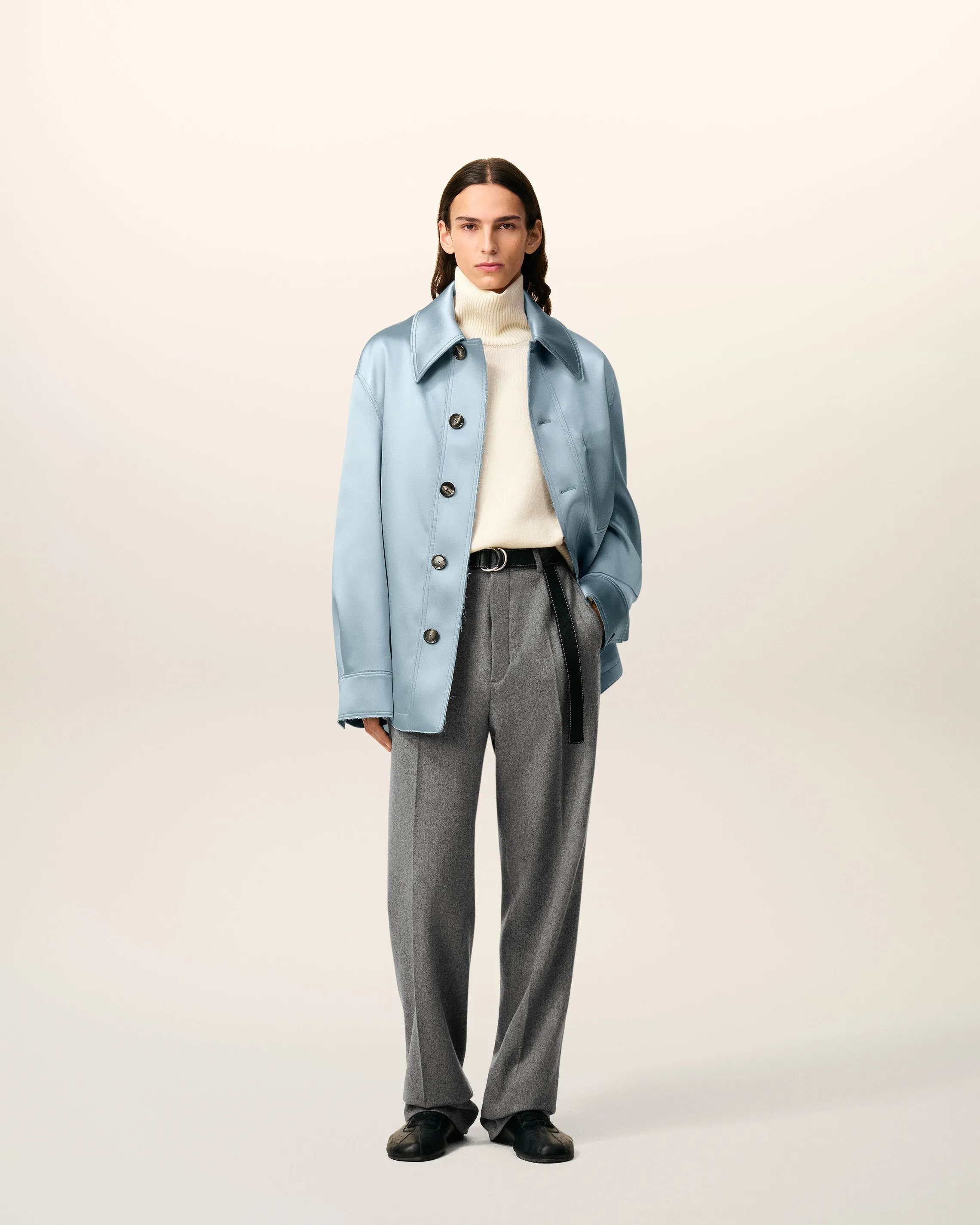 Veste Bleue Boutonnée Ami De Coeur En Satin sold by Ami product image thumbnail 4