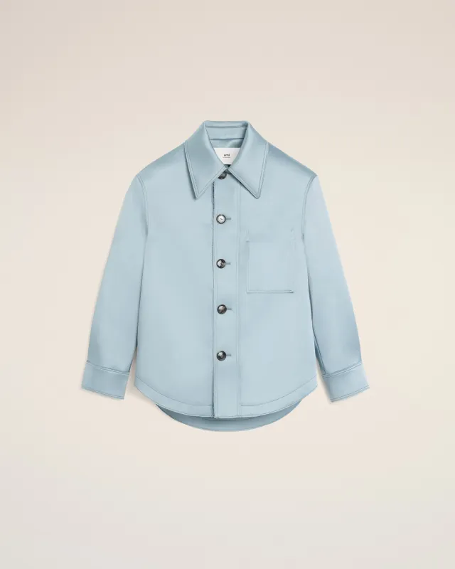 Veste Bleue Boutonnée Ami De Coeur En Satin made by Ami