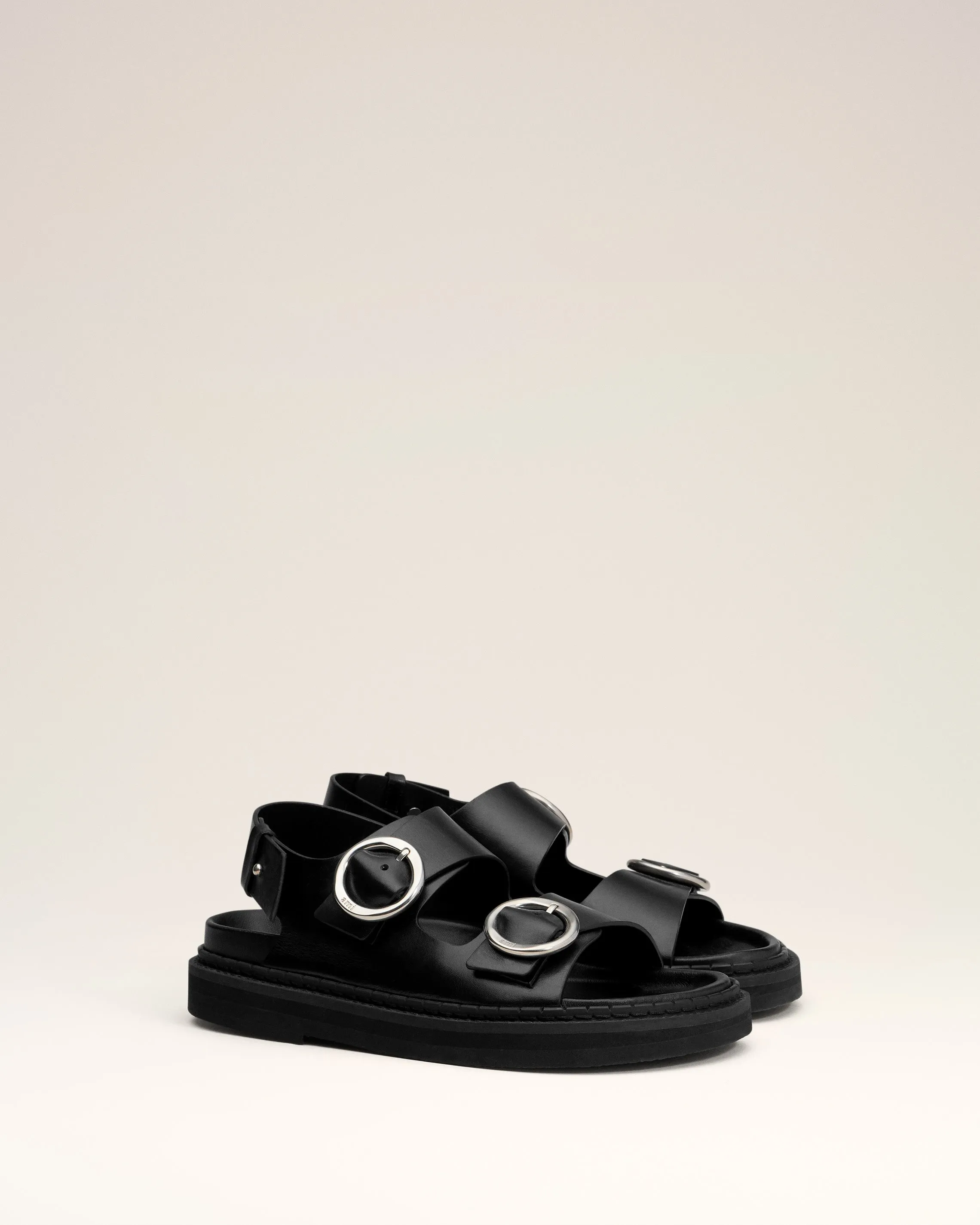 Sandales Midi Noires Fussbett En Cuir sold by Ami product image thumbnail 3