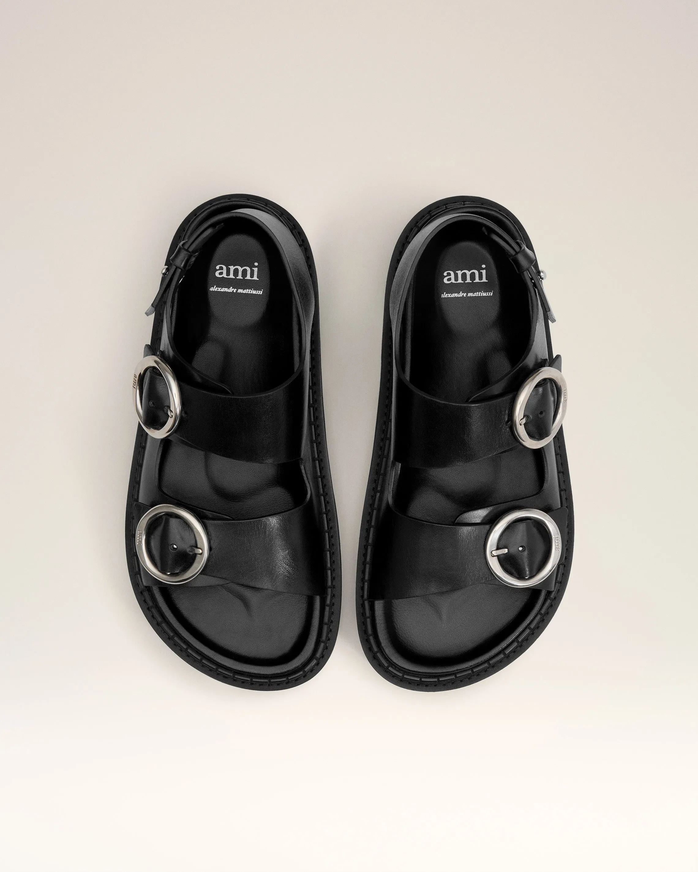 Sandales Midi Noires Fussbett En Cuir sold by Ami product image thumbnail 5