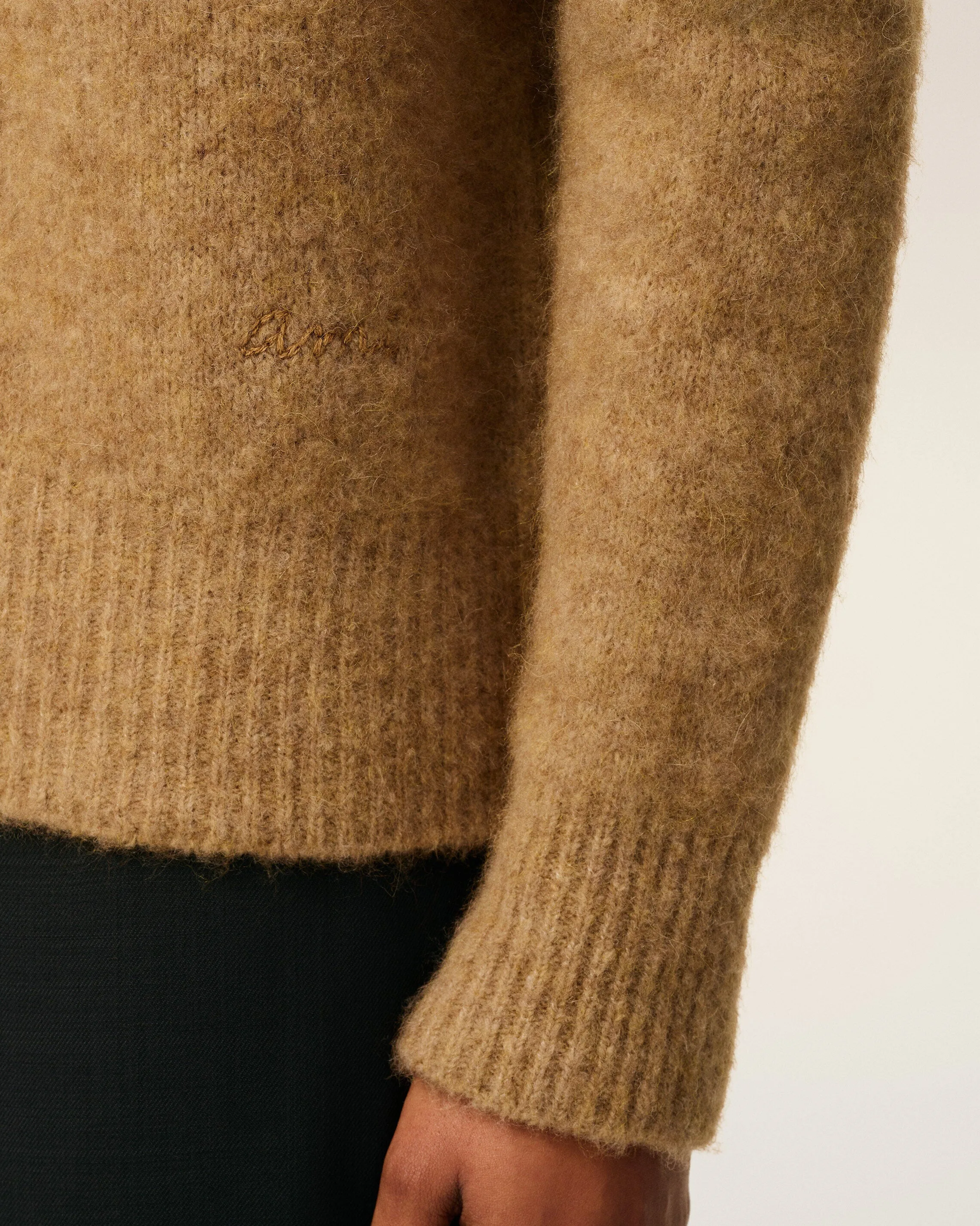 Polo Marron Ami Manches Longues En Alpaga sold by Ami product image thumbnail 4