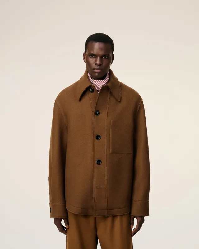 Veste Marron Boutonnée En Laine sold by Ami