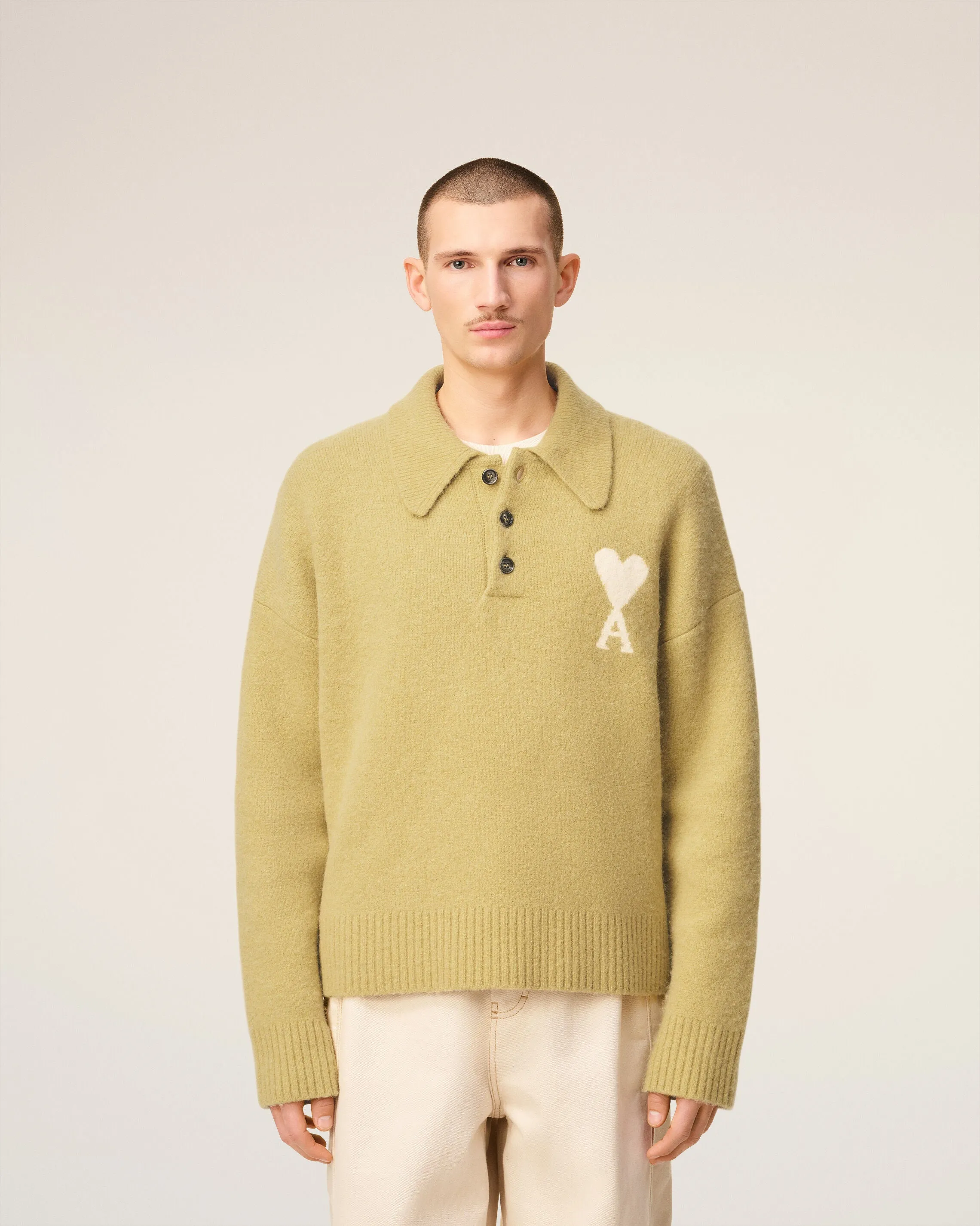 Polo Jaune Manches Longues Ami De Coeur En Alplaga sold by Ami product image thumbnail 3