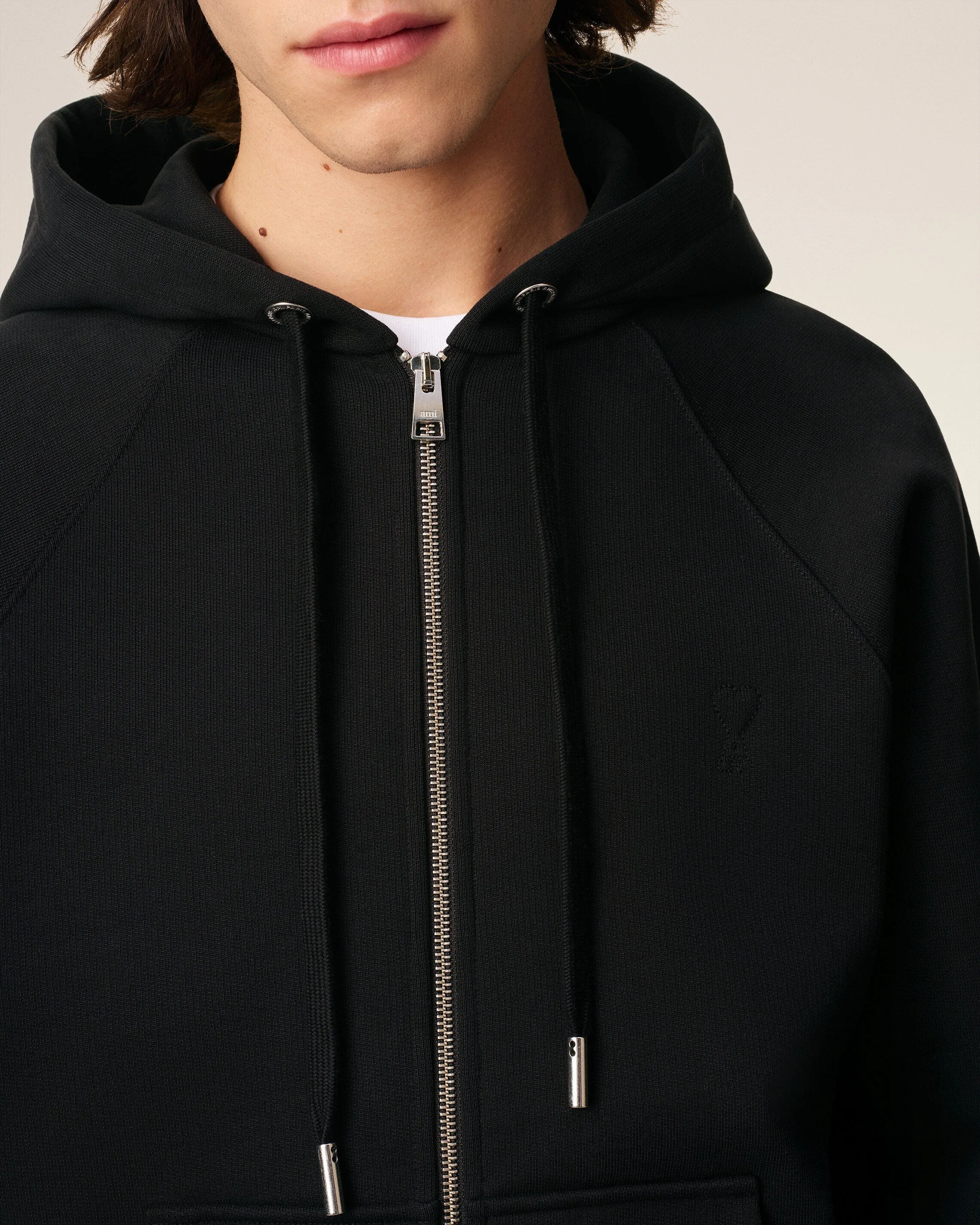 Hoodie noir Zippé en coton Ami De Coeur Embossé sold by Ami product image thumbnail 4