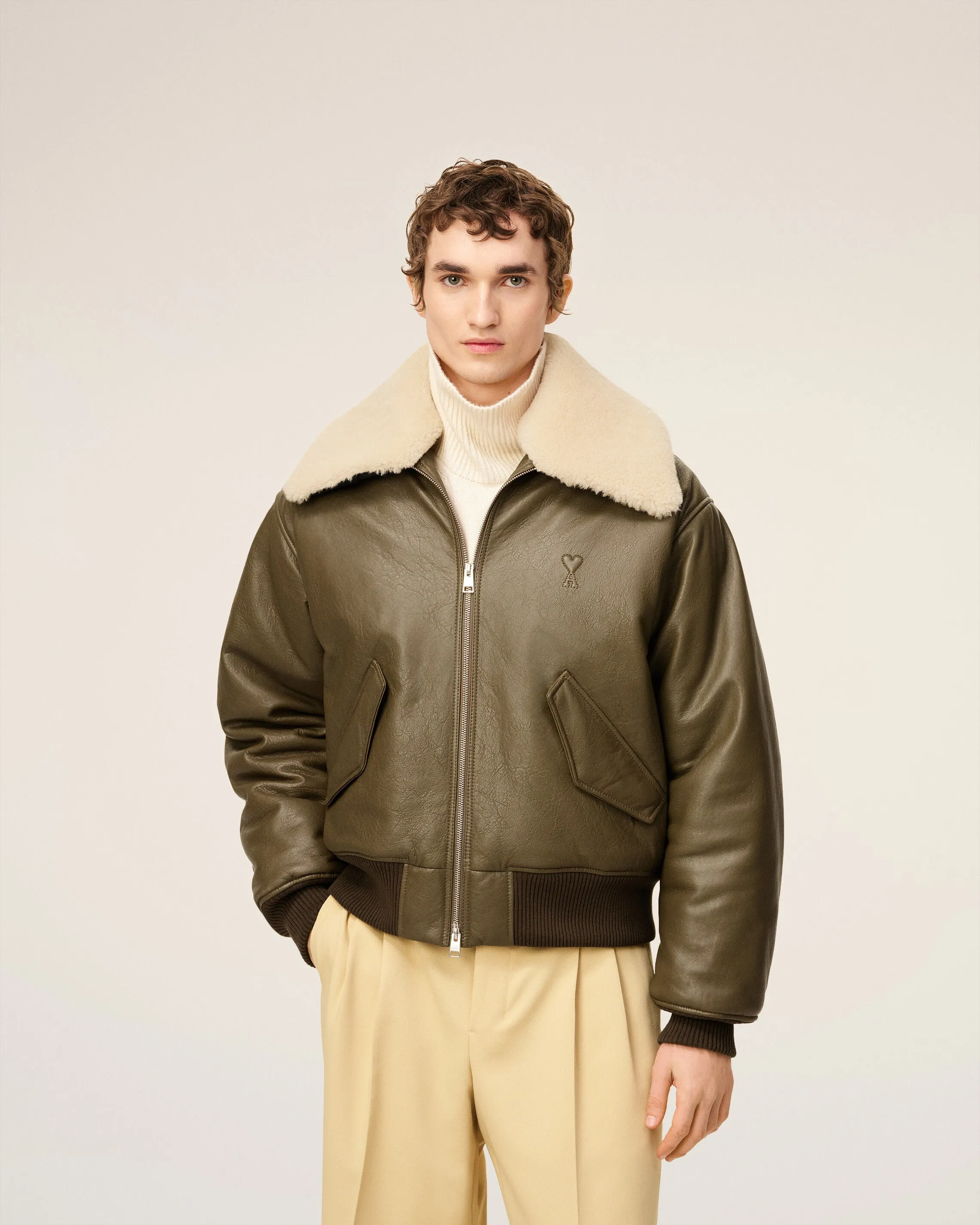 Veste Verte Zippée En Cuir sold by Ami product image thumbnail 3