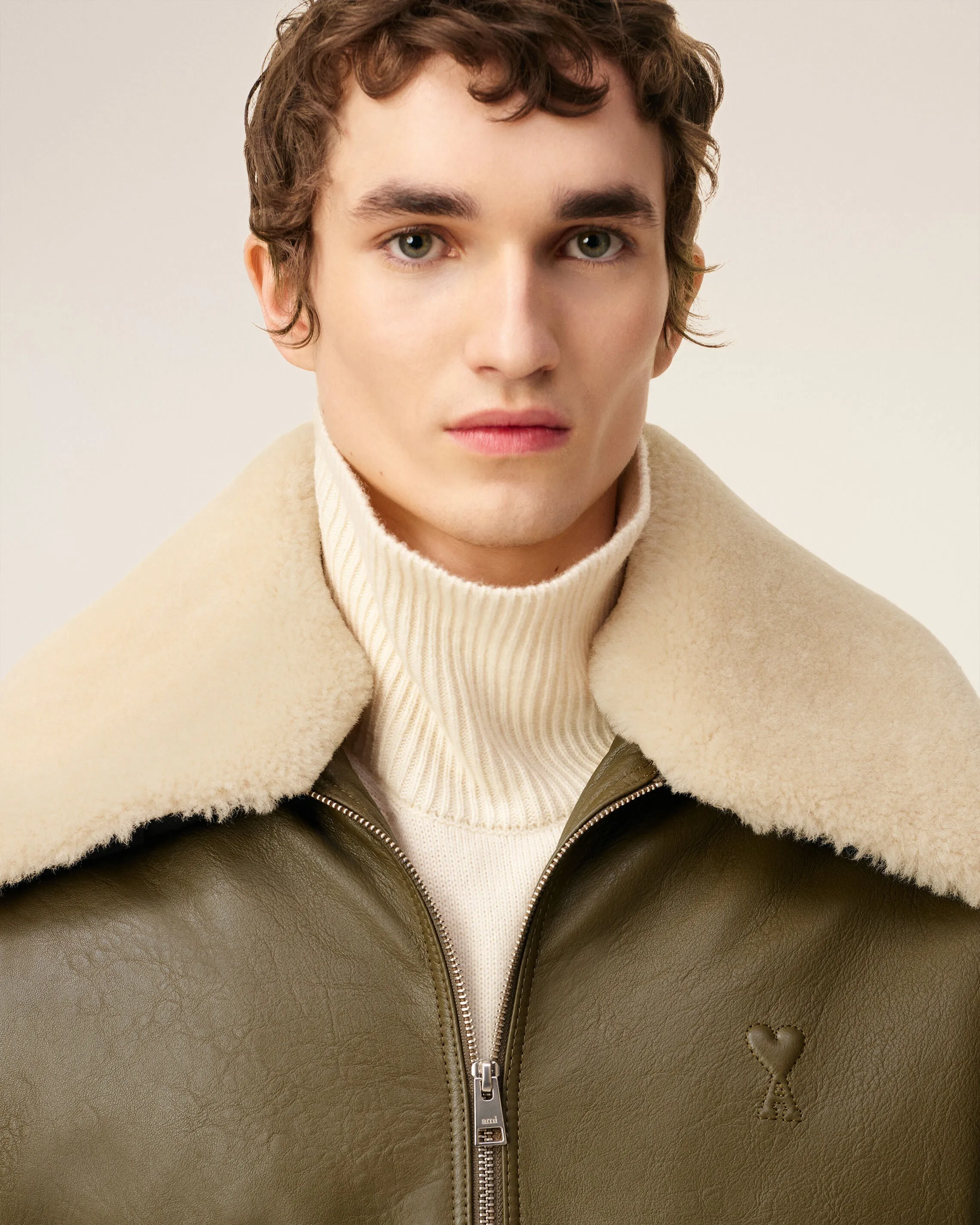 Veste Verte Zippée En Cuir sold by Ami product image thumbnail 4