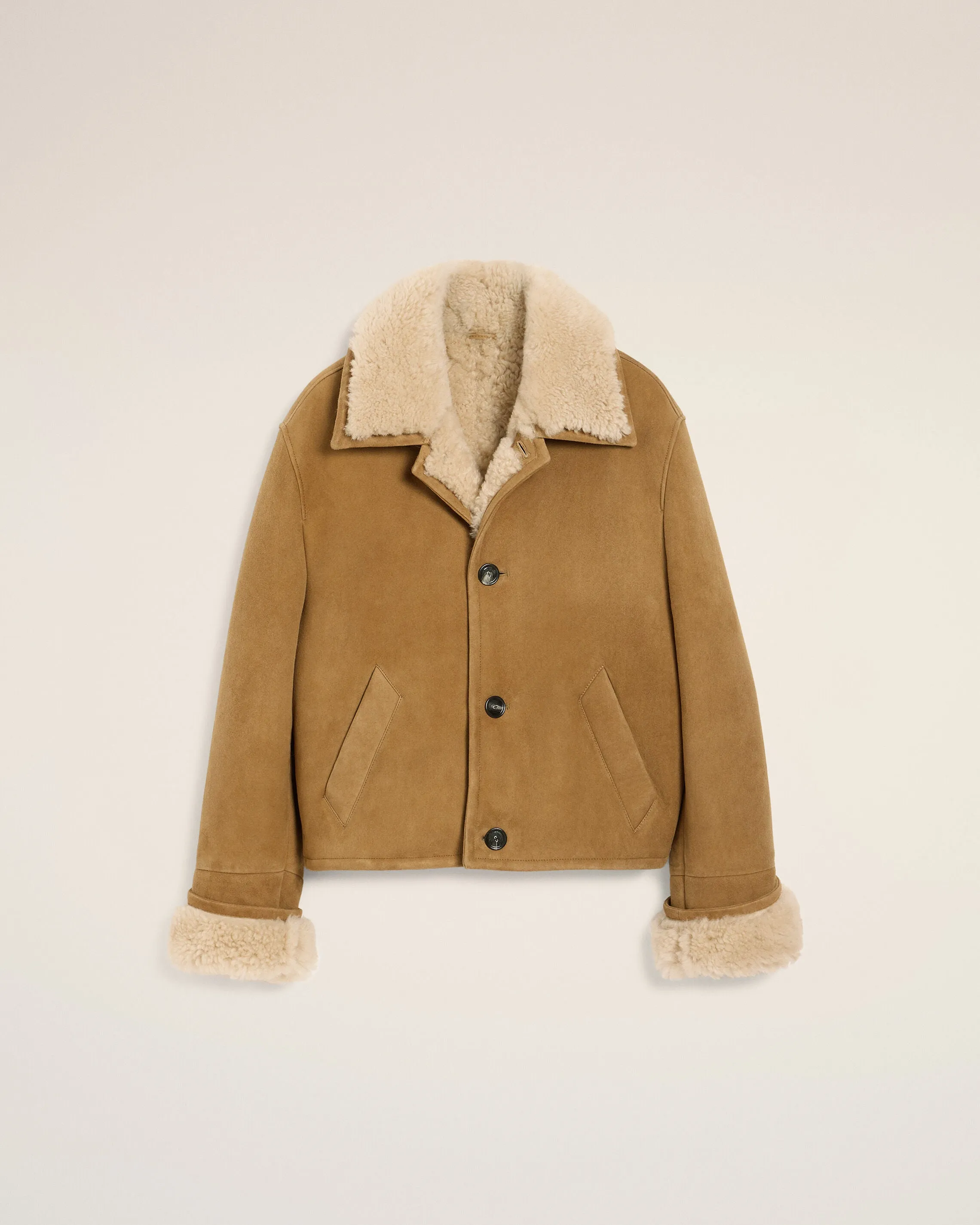 Veste Marron Boutonnée En Shearling sold by Ami