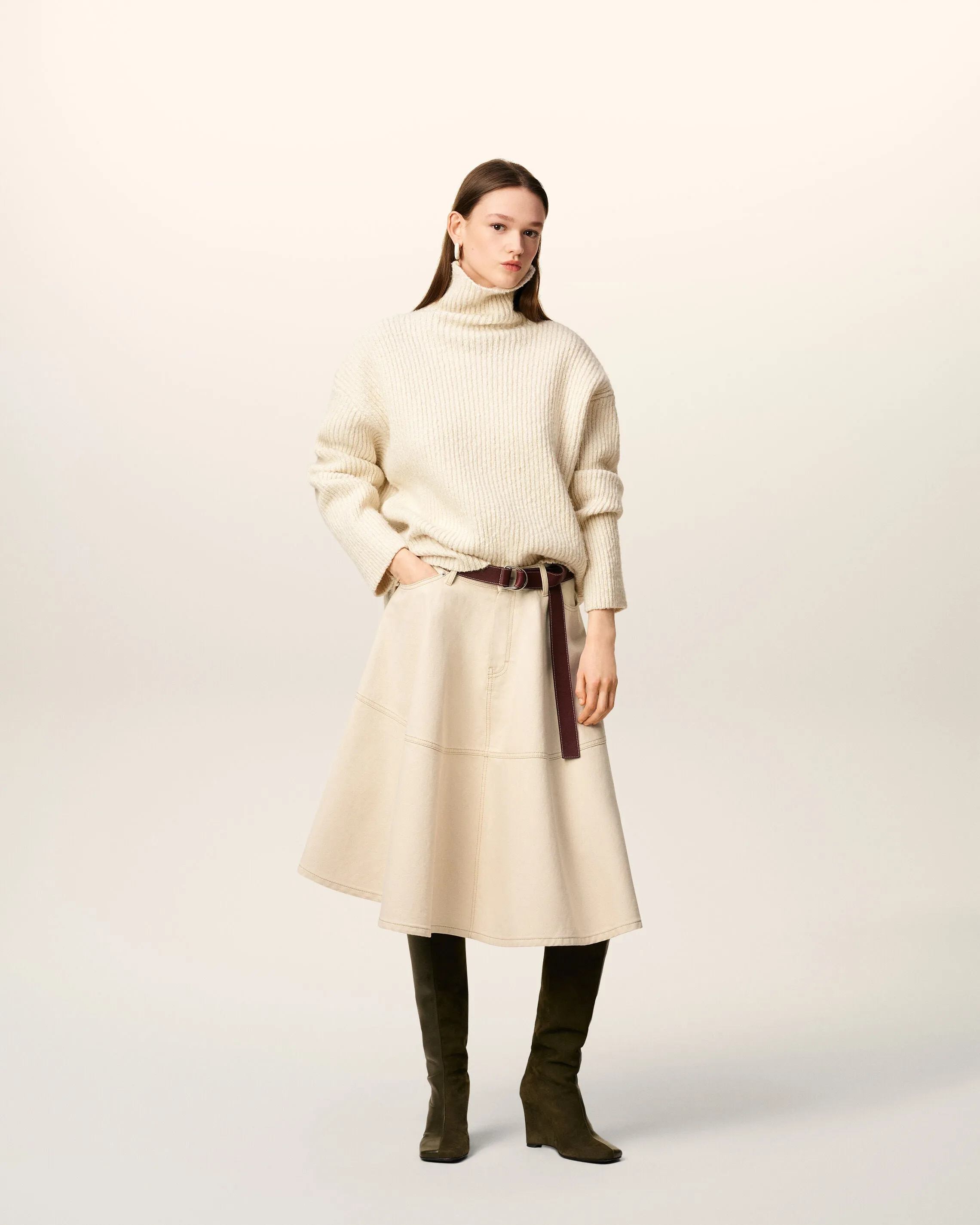 Jupe Blanche Midi En Coton sold by Ami product image thumbnail 2