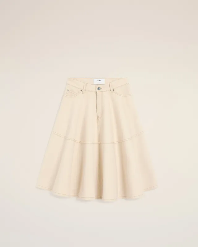 Jupe Blanche Midi En Coton made by Ami