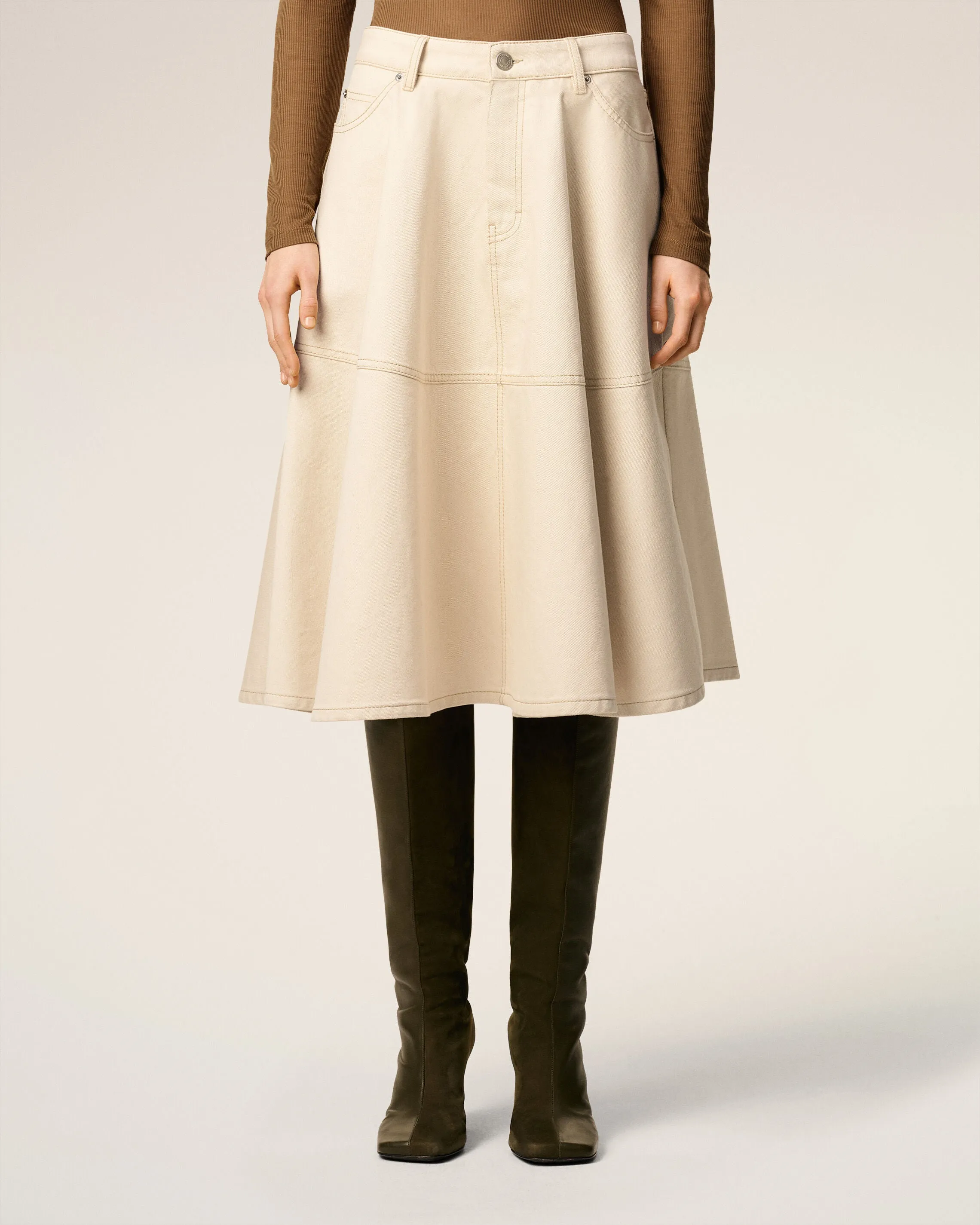 Jupe Blanche Midi En Coton sold by Ami product image thumbnail 3