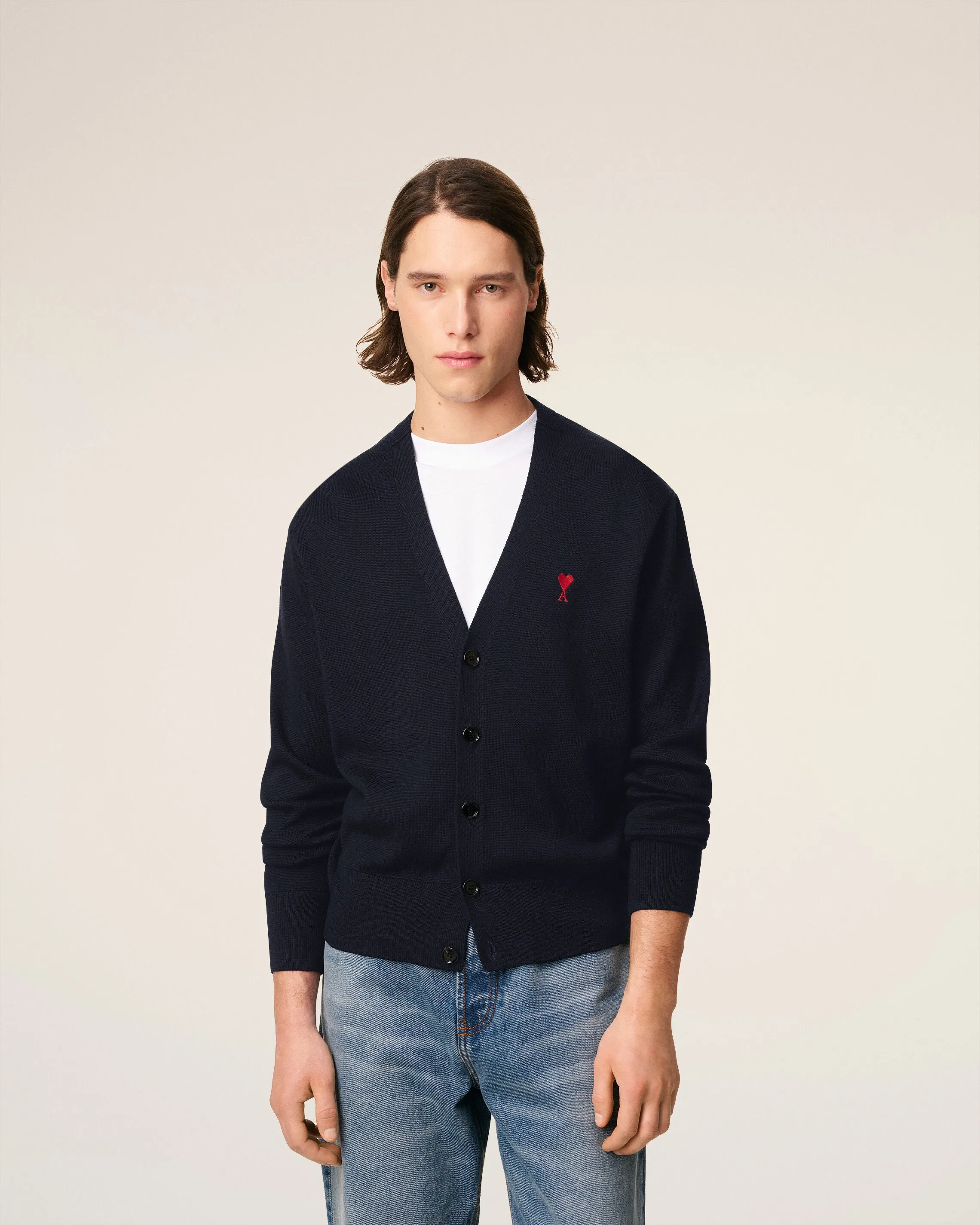 Cardigan Avec Ami De Coeur Contraste Bleu en Laine sold by Ami product image thumbnail 3