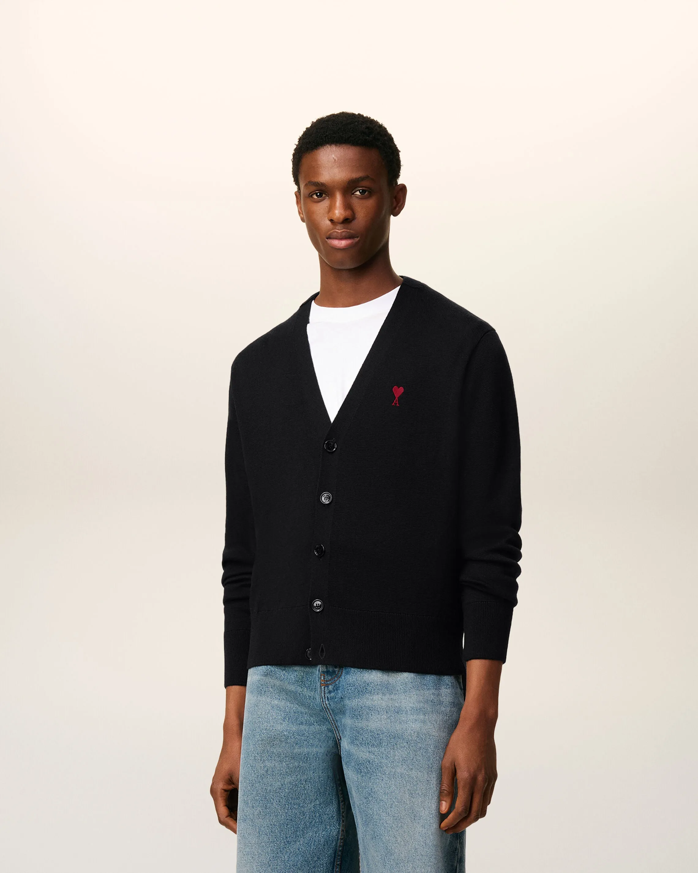 Cardigan Avec Ami De Coeur Contraste Noir en Laine sold by Ami product image thumbnail 2