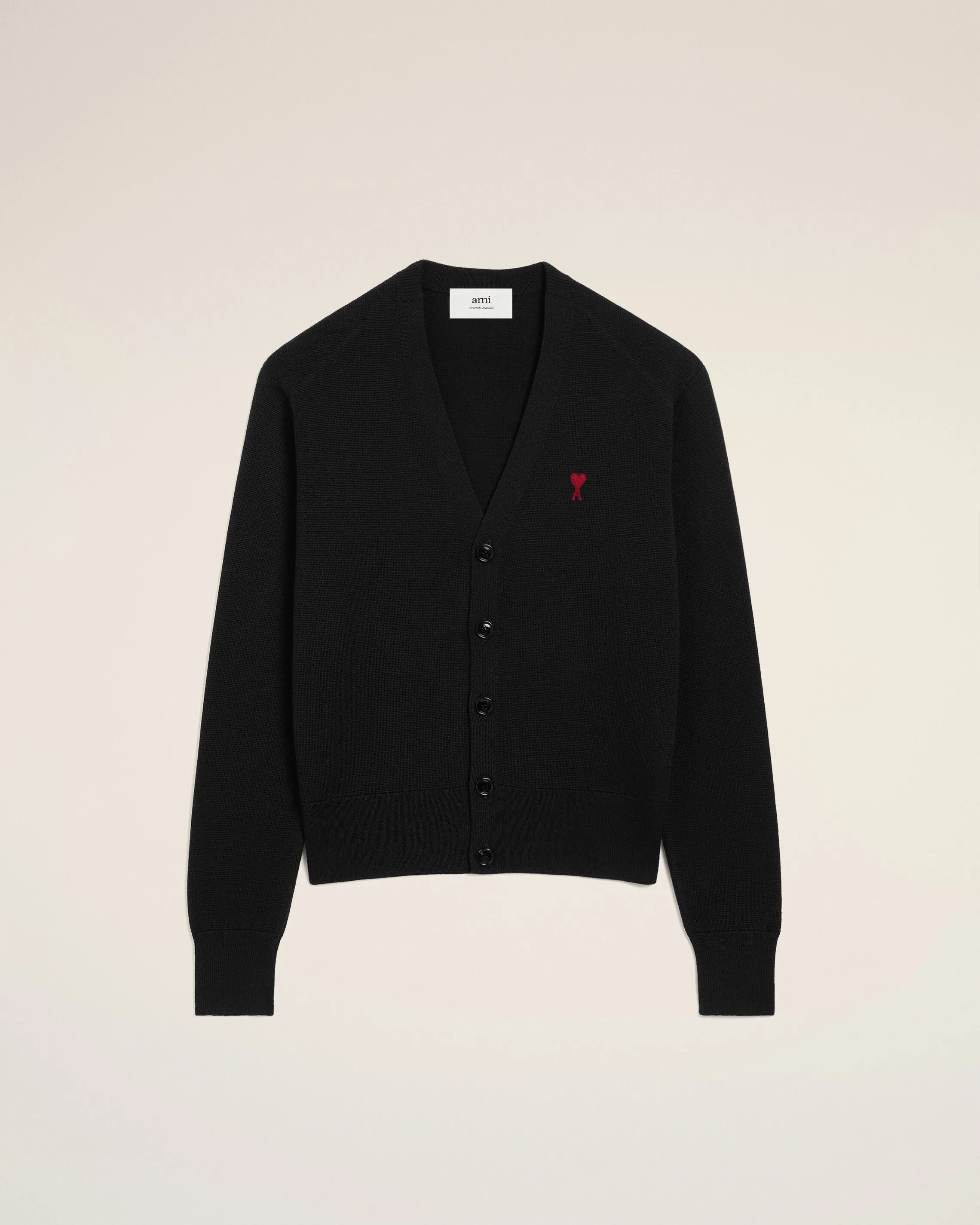 Cardigan Avec Ami De Coeur Contraste Noir en Laine sold by Ami