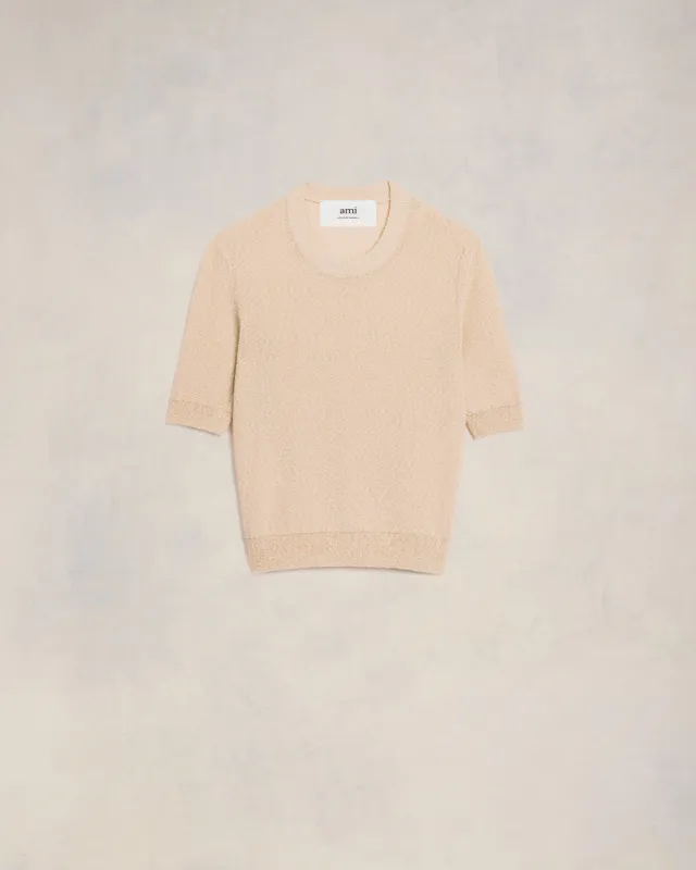 T-shirt Col Rond Crop Bouclé sold by Ami