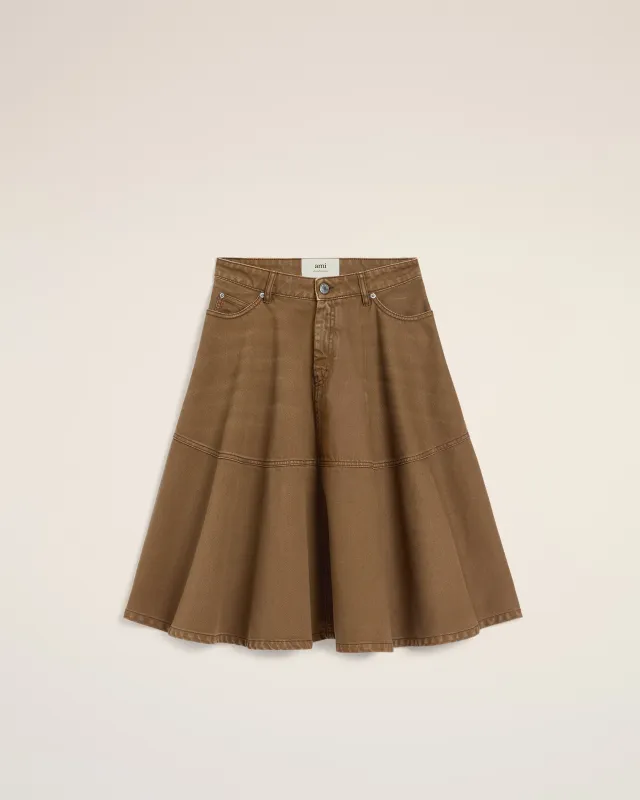 Jupe Marron Midi En Coton made by Ami