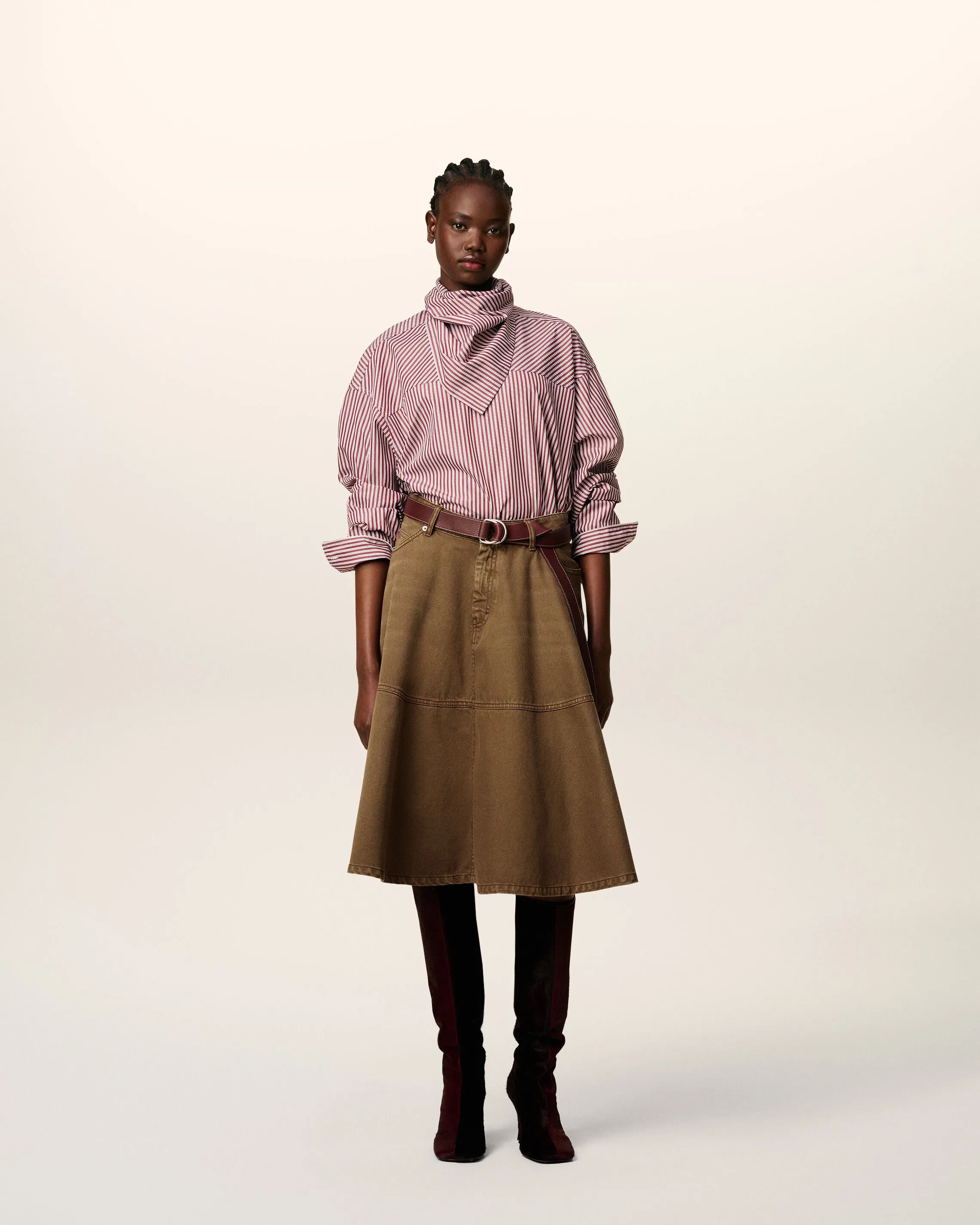 Jupe Marron Midi En Coton sold by Ami product image thumbnail 2