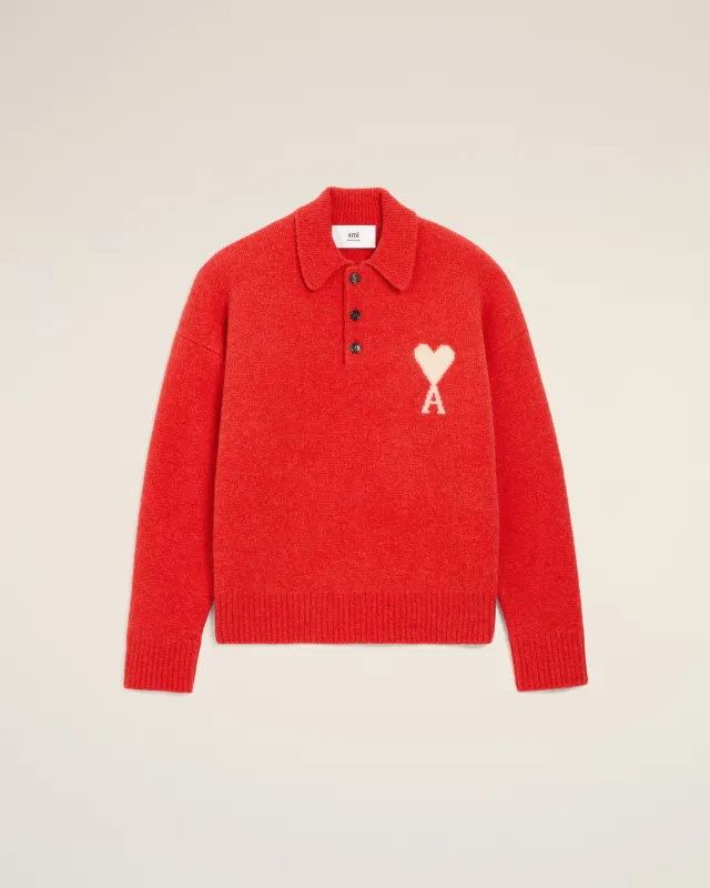 Polo Rouge Ami De Coeur En Alpaga sold by Ami