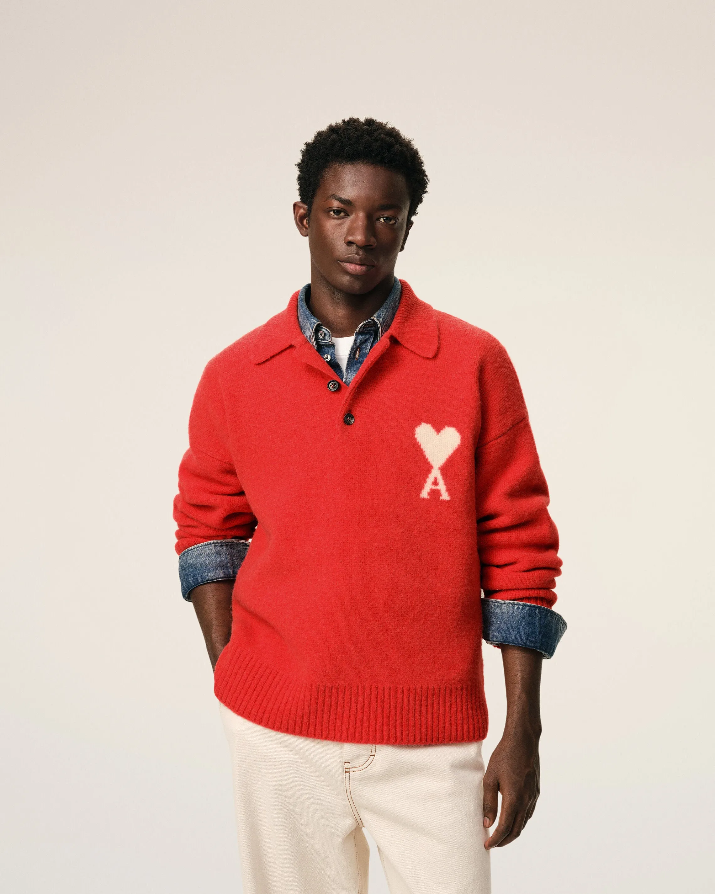 Polo Rouge Ami De Coeur En Alpaga sold by Ami product image thumbnail 3