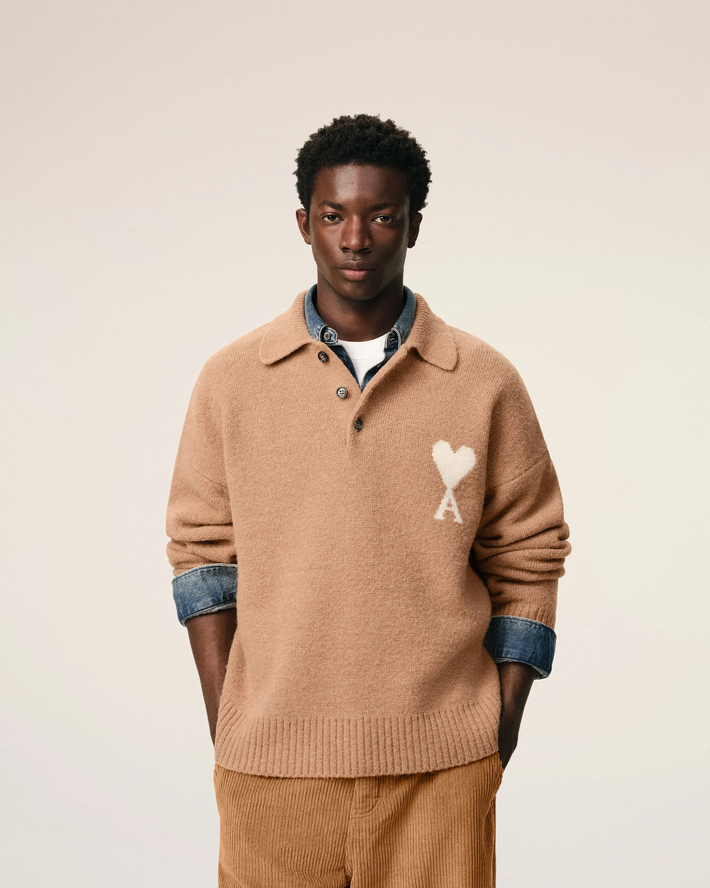 Polo Marron Ami De Coeur En Alpaga sold by Ami product image thumbnail 3