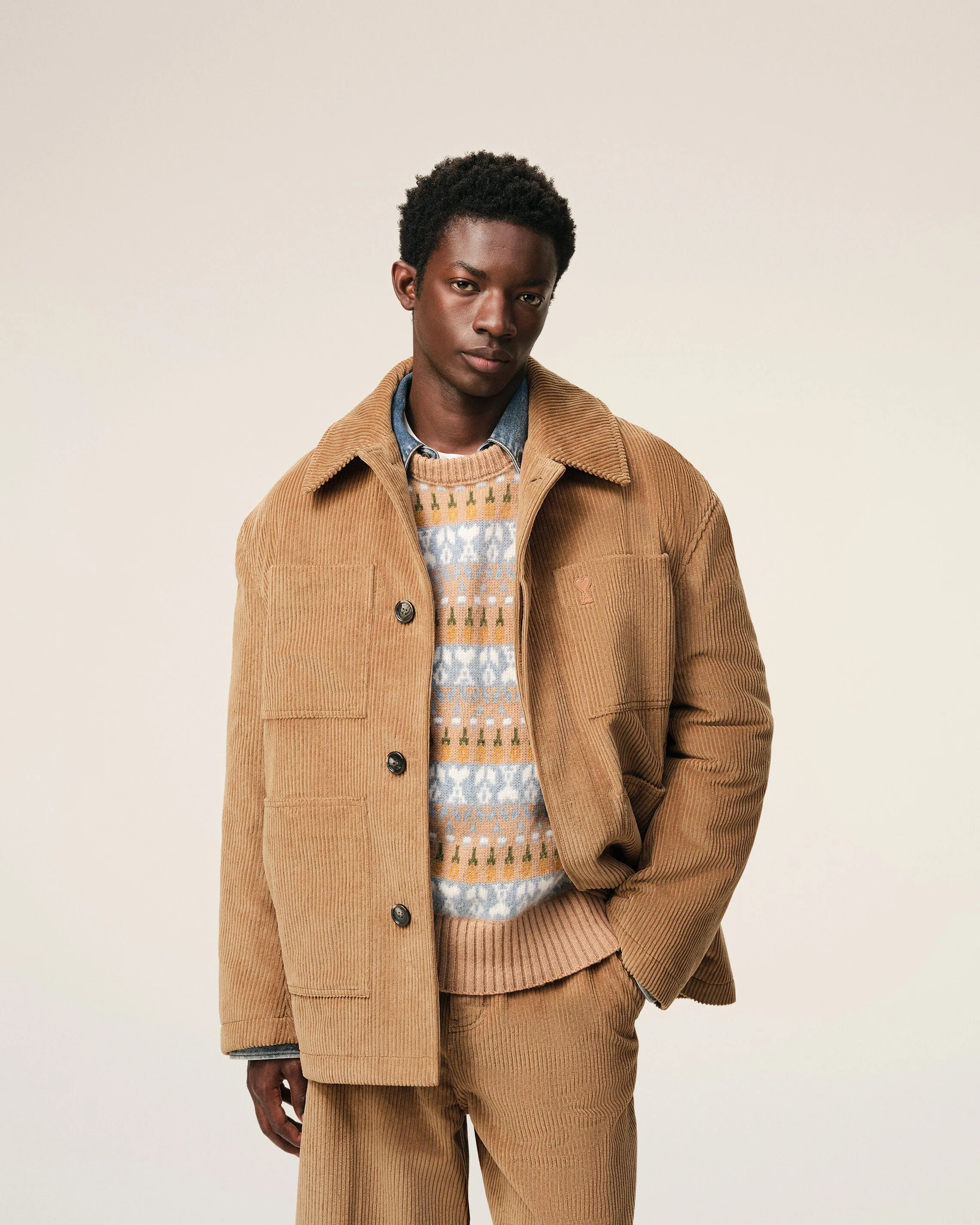 Veste Marron Worker Velours En Coton sold by Ami product image thumbnail 3