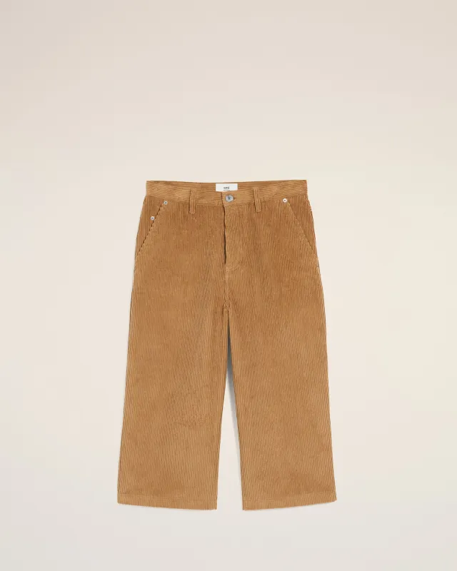 Bermuda Marron Large Velours Côtelé En Coton sold by Ami