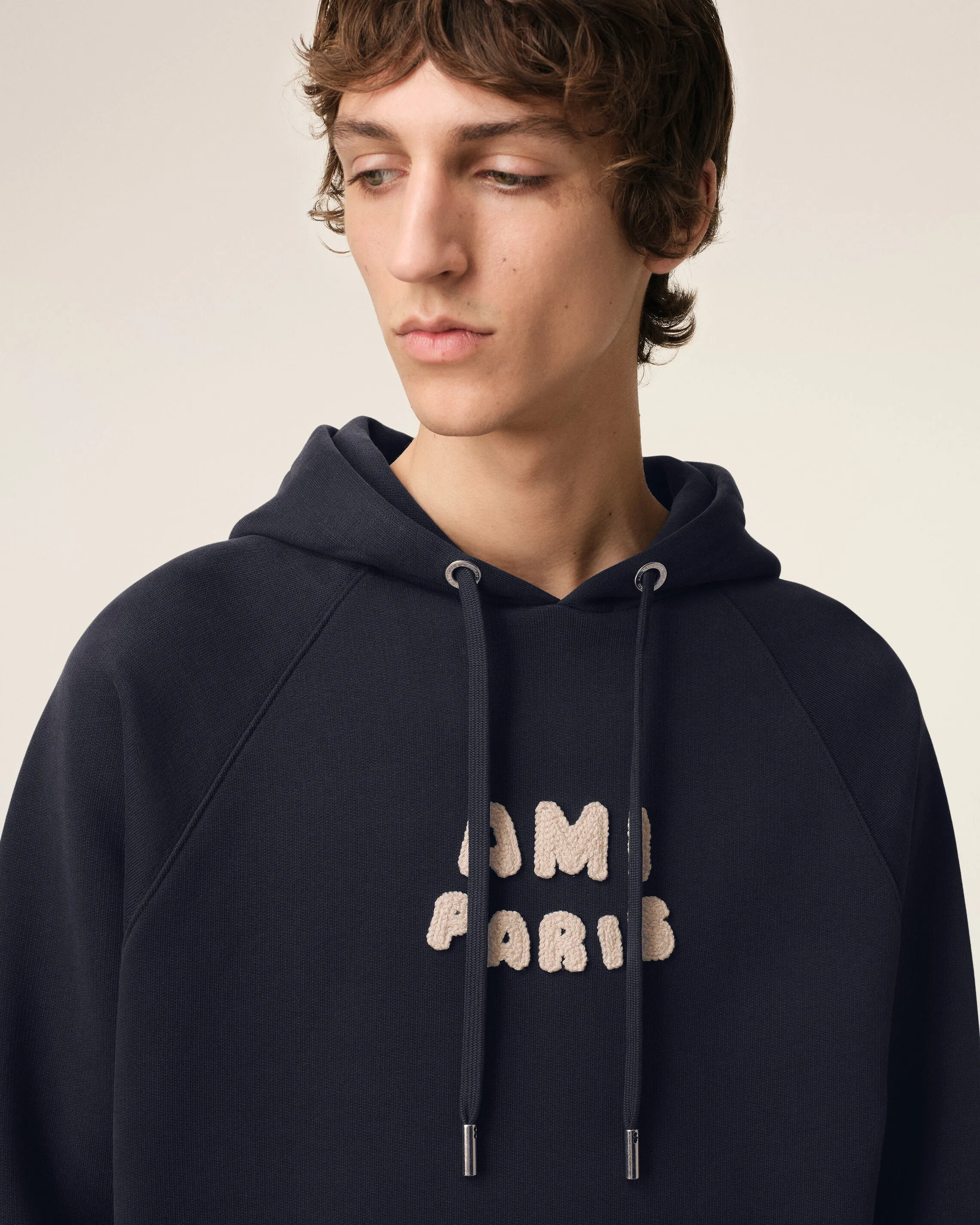 Hoodie Bleu Marine Patch Ami Paris En Coton sold by Ami product image thumbnail 4
