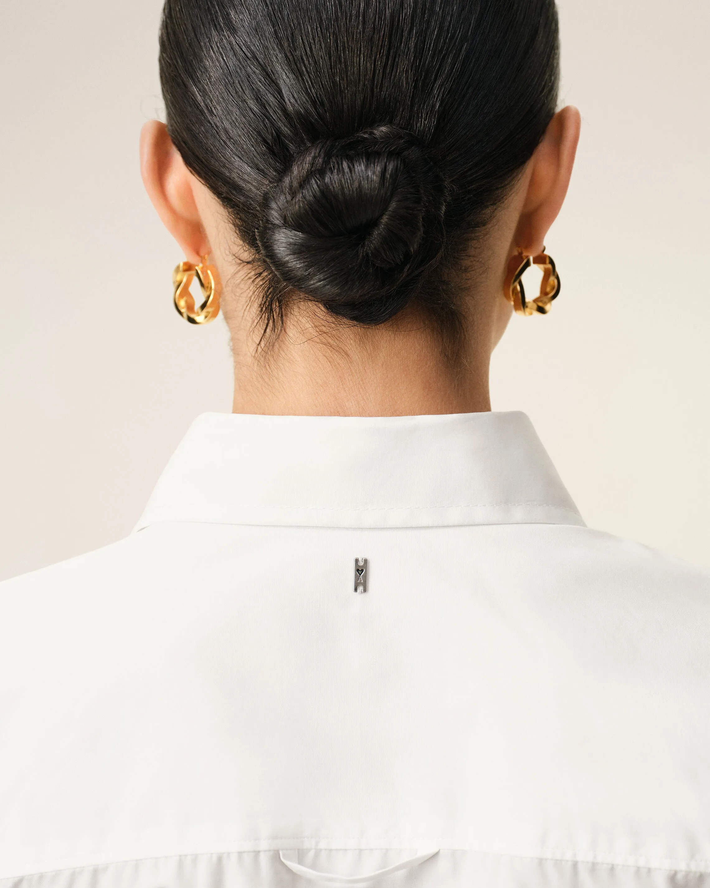 Chemise Ajustée Blanche Col En Pointe en Soie Mélangée sold by Ami product image thumbnail 4