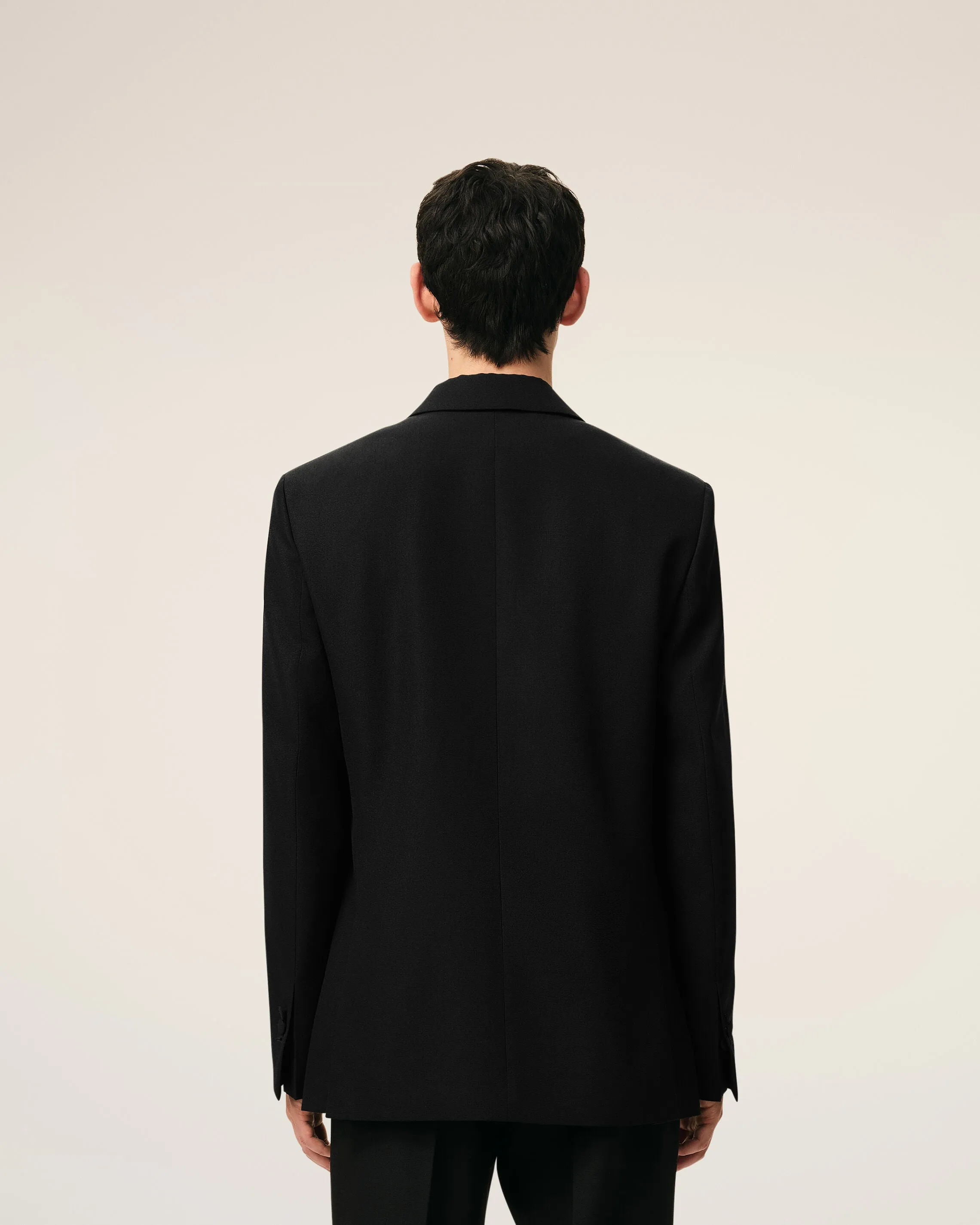 Veste Smocking Droite Double Boutonnage Noire en Laine Vierge sold by Ami product image thumbnail 5