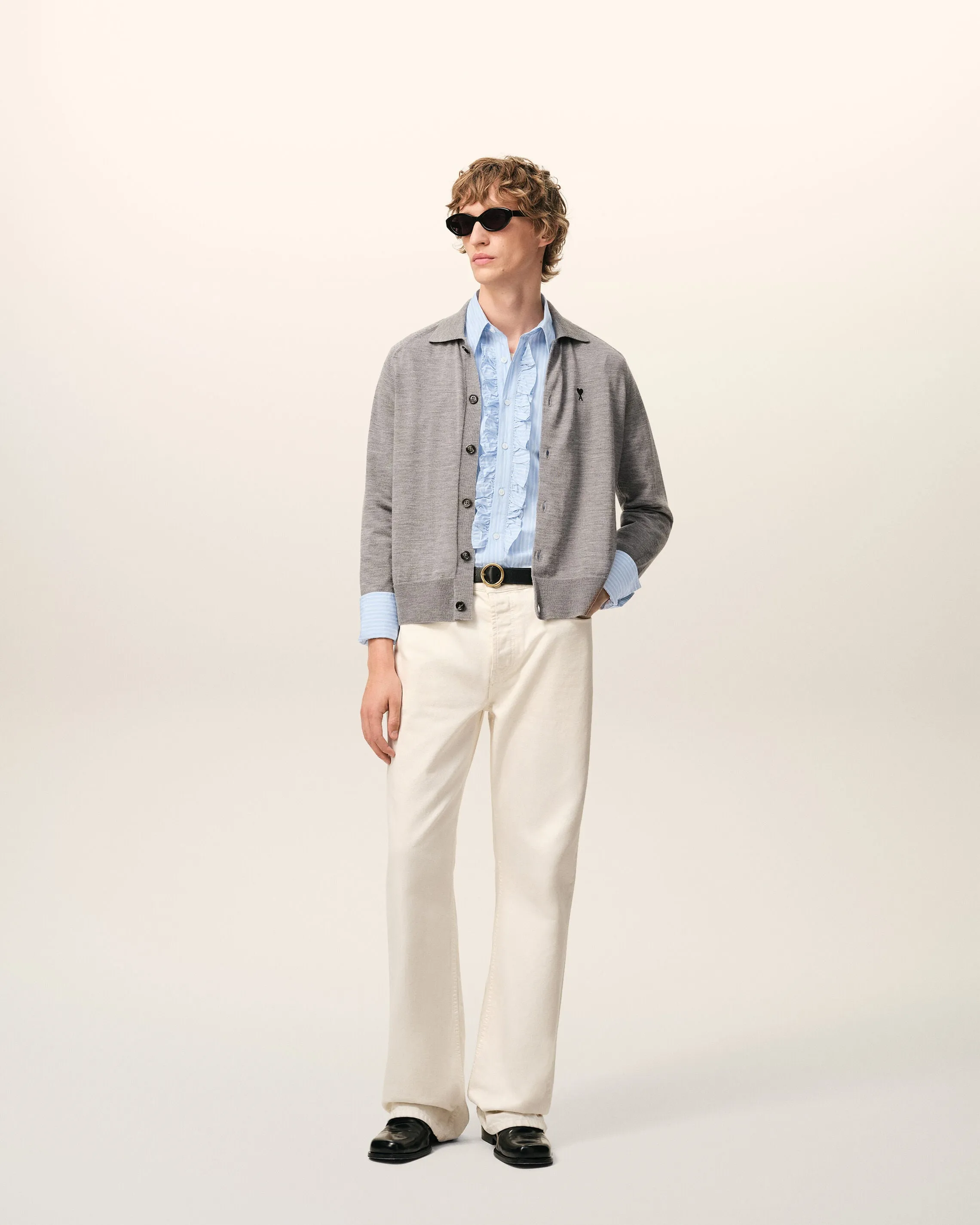 Chemise Jabot Bleu Ajustée Manches Longues en Coton sold by Ami product image thumbnail 2