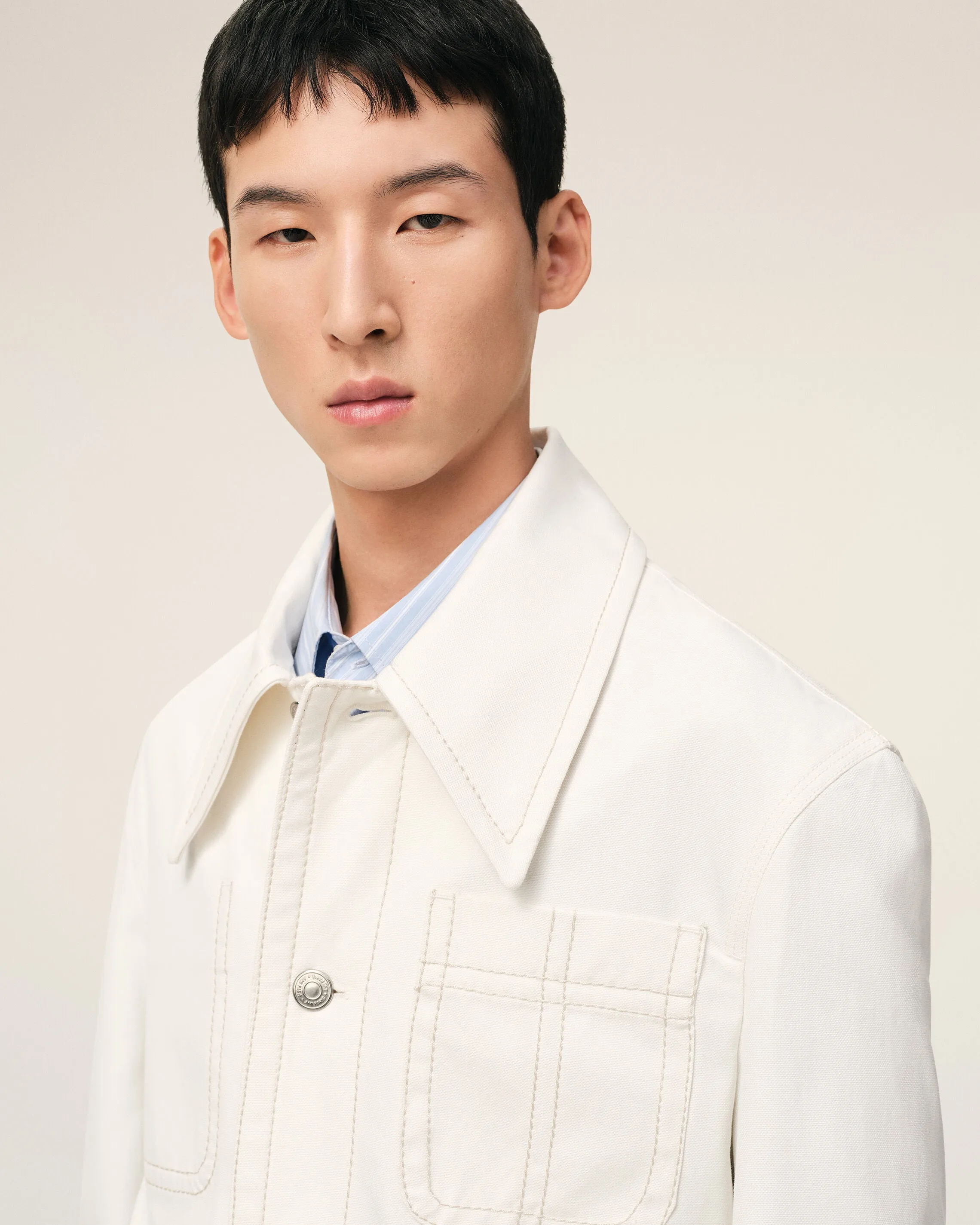 Veste Blanche Worker Boutonnée en Coton sold by Ami product image thumbnail 4