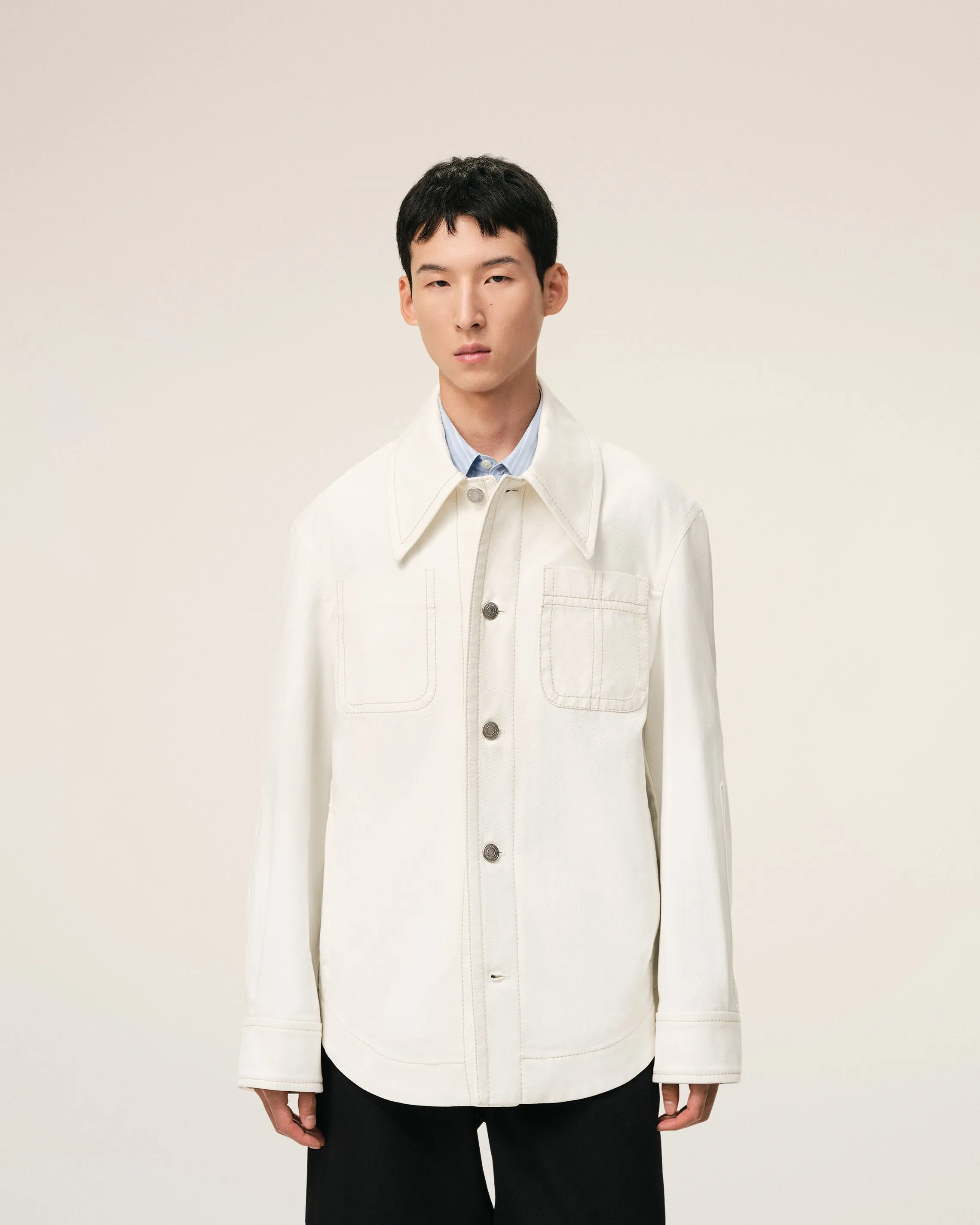Veste Blanche Worker Boutonnée en Coton sold by Ami product image thumbnail 3