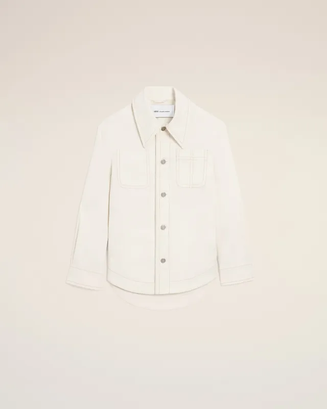 Veste Blanche Worker Boutonnée en Coton made by Ami