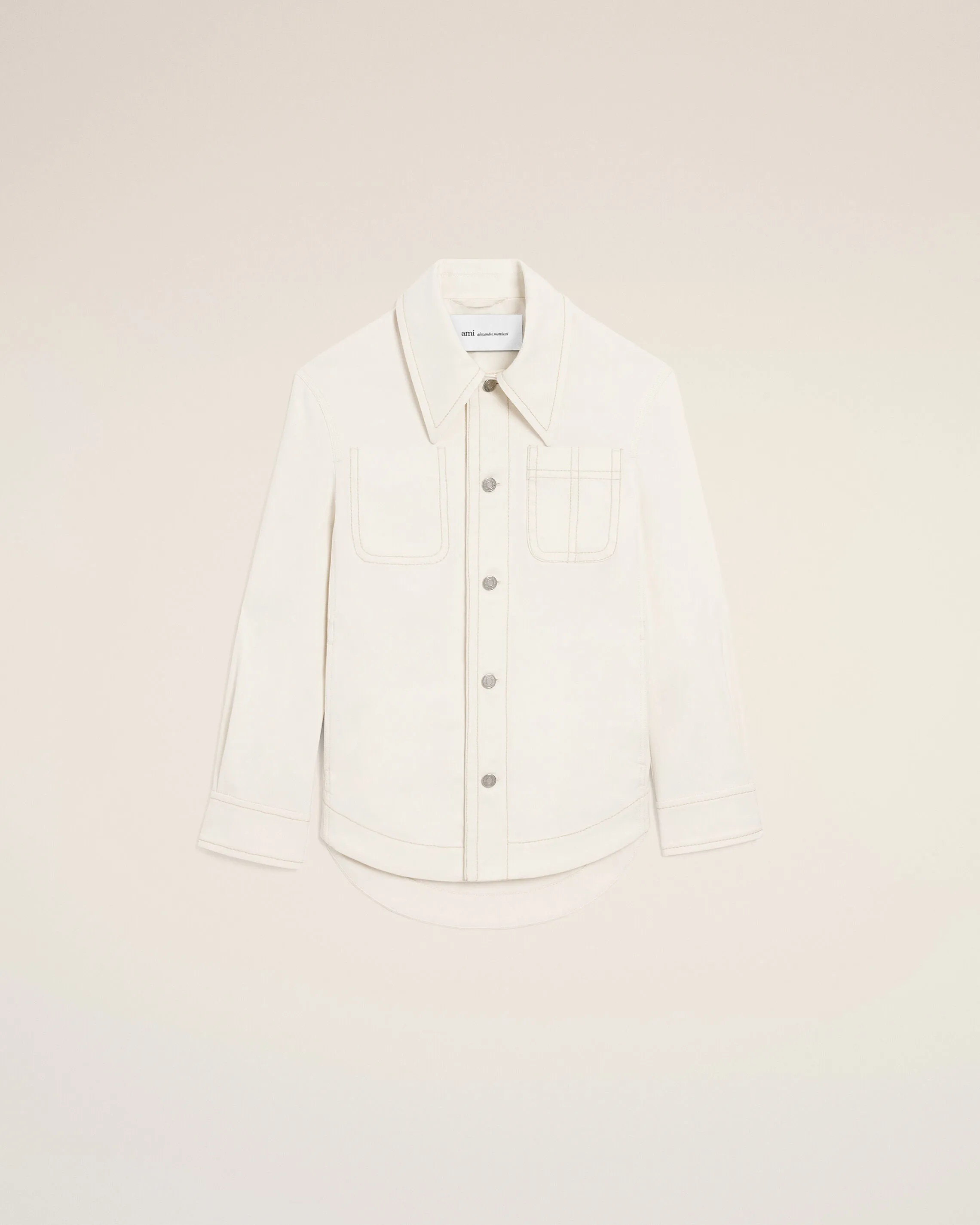 Veste Blanche Worker Boutonnée en Coton sold by Ami