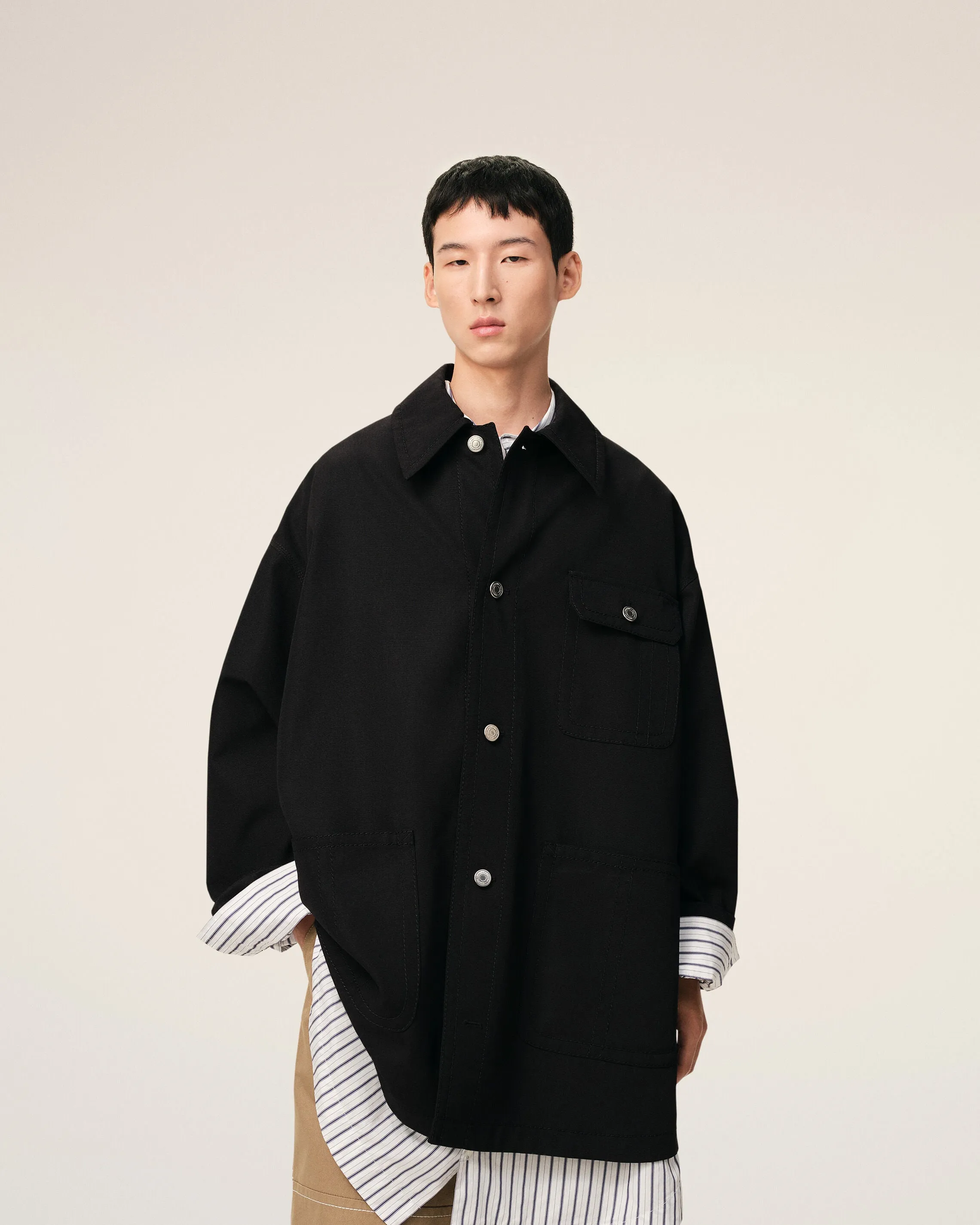 Veste Noire Worker en Laine Vierge sold by Ami product image thumbnail 3