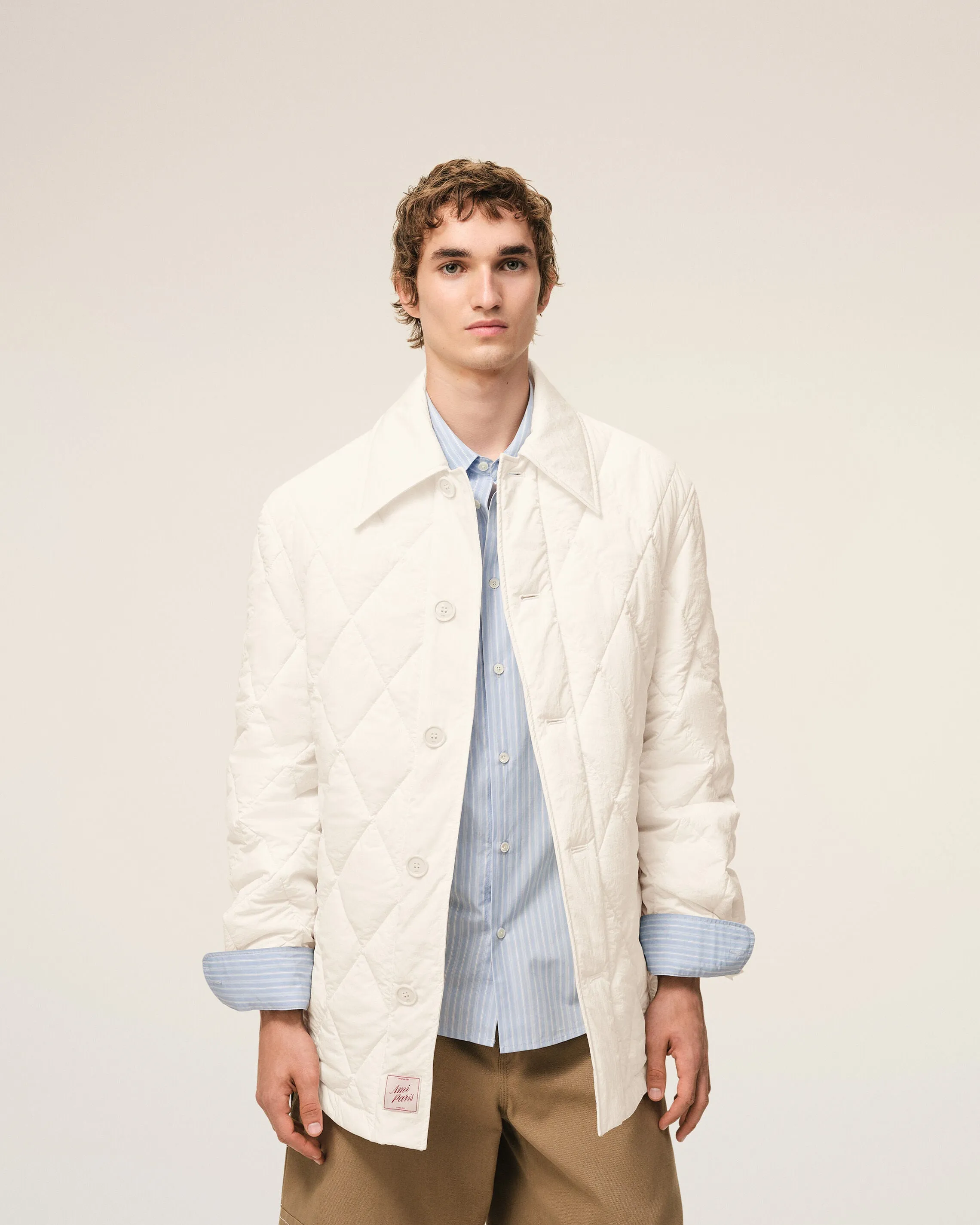 Veste Blanche Boutonnée Rembourrée en Nylon sold by Ami product image thumbnail 3