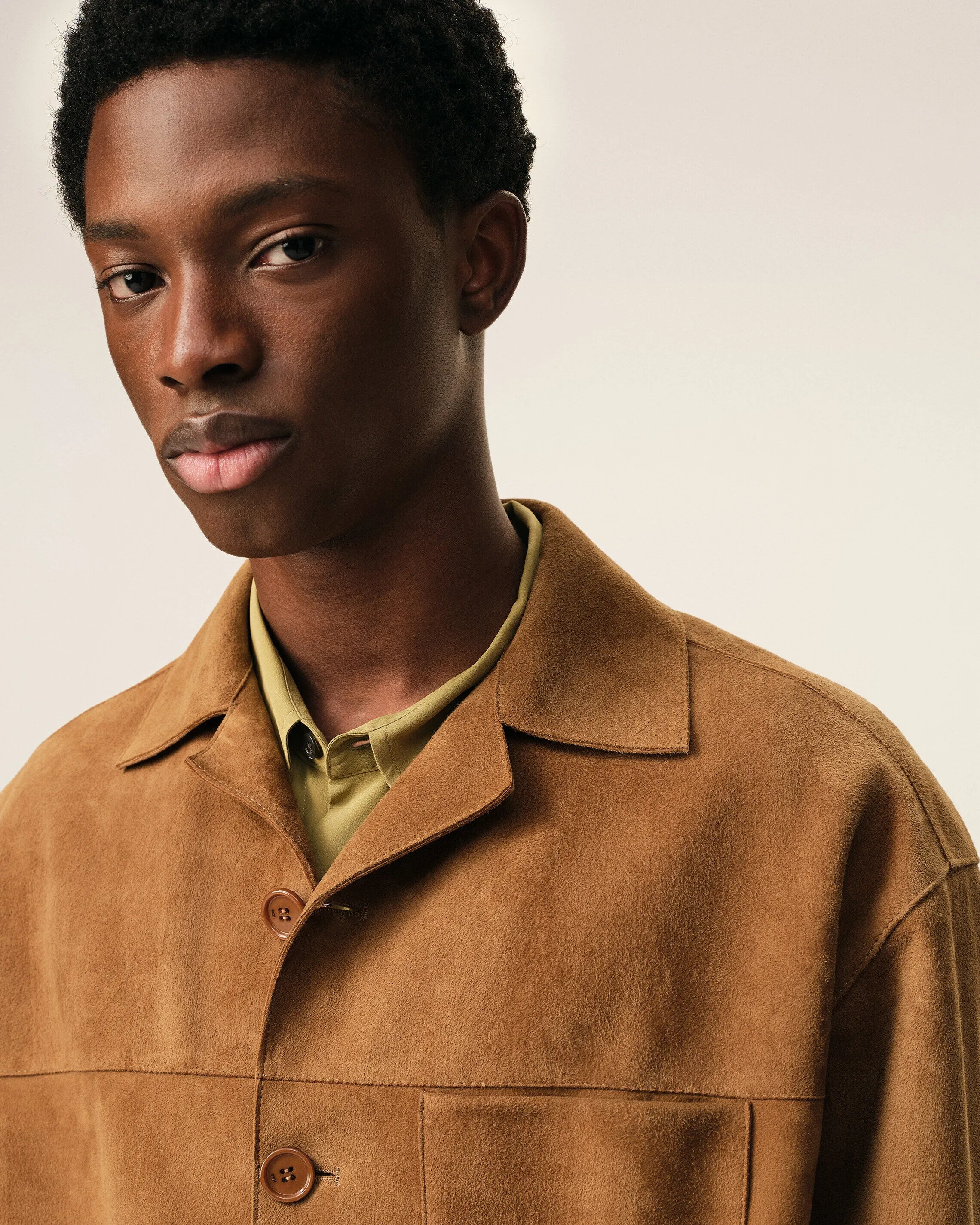 Surchemise Marron Boutonnée en Cuir De Chèvre sold by Ami product image thumbnail 4