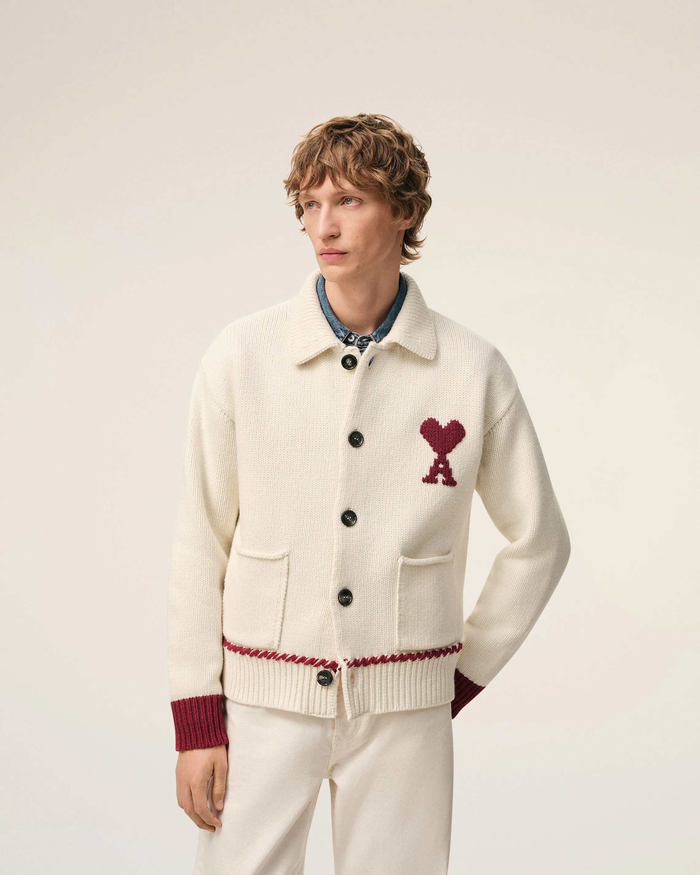 Cardigan Blanc Ami De Coeur en Laine sold by Ami product image thumbnail 3