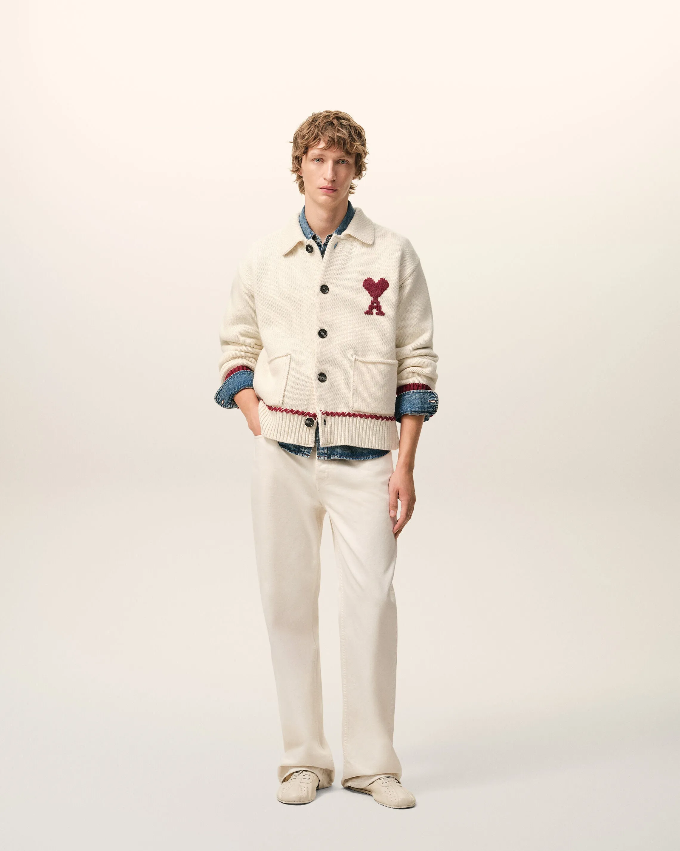 Cardigan Blanc Ami De Coeur en Laine sold by Ami product image thumbnail 2