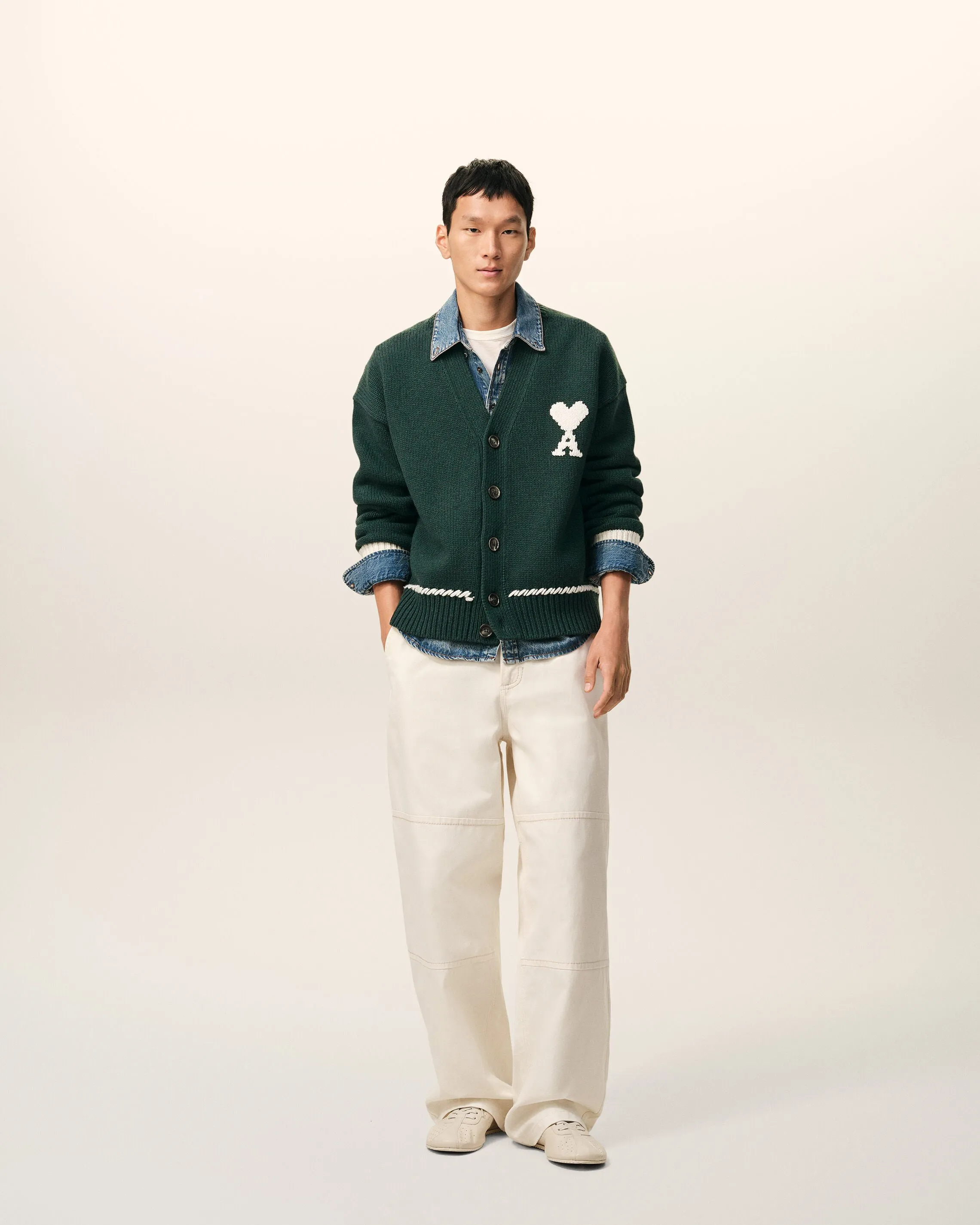 Cardigan Vert Ami De Coeur en Laine sold by Ami product image thumbnail 2