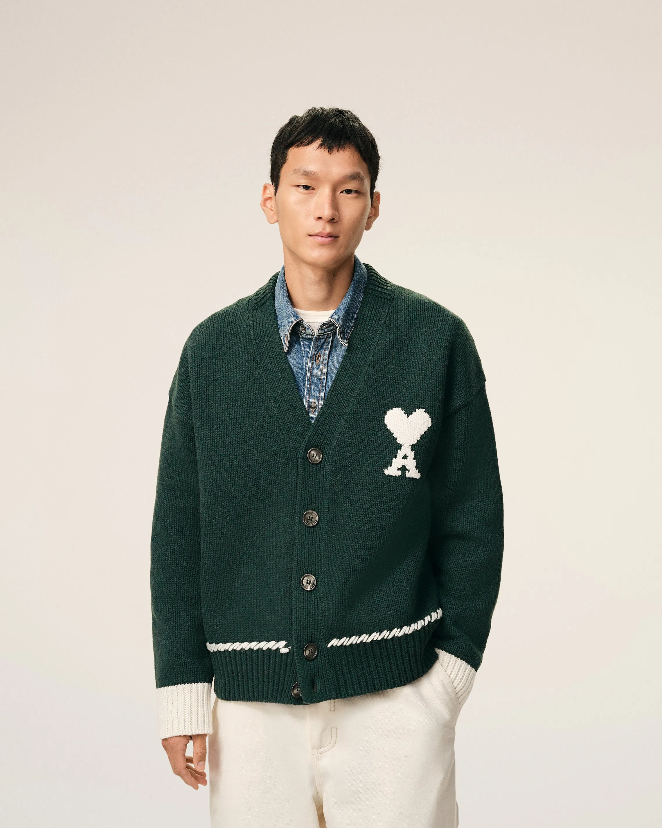 Cardigan Vert Ami De Coeur en Laine sold by Ami product image thumbnail 3