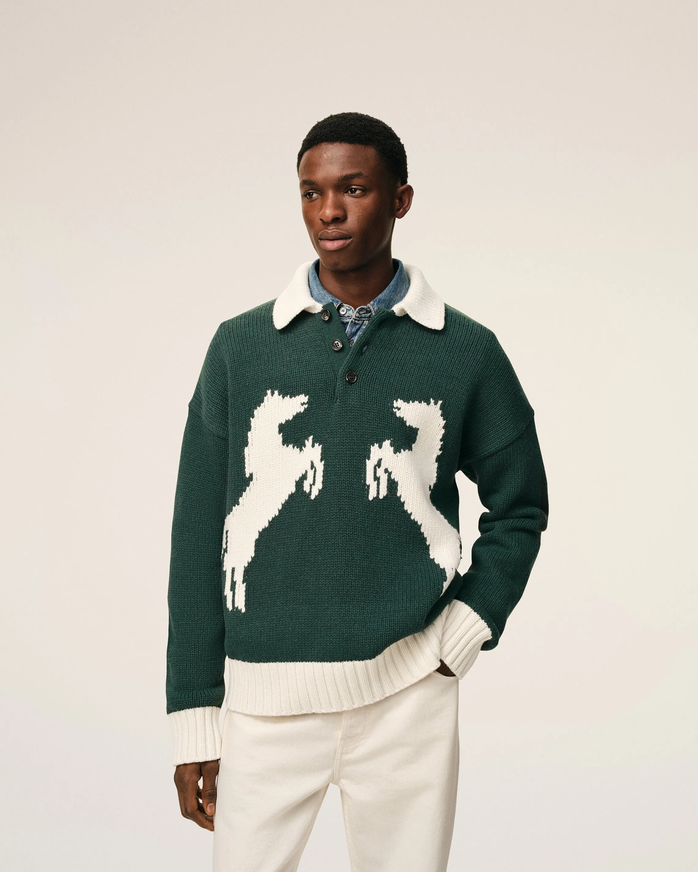 Polo Vert en Laine sold by Ami product image thumbnail 3