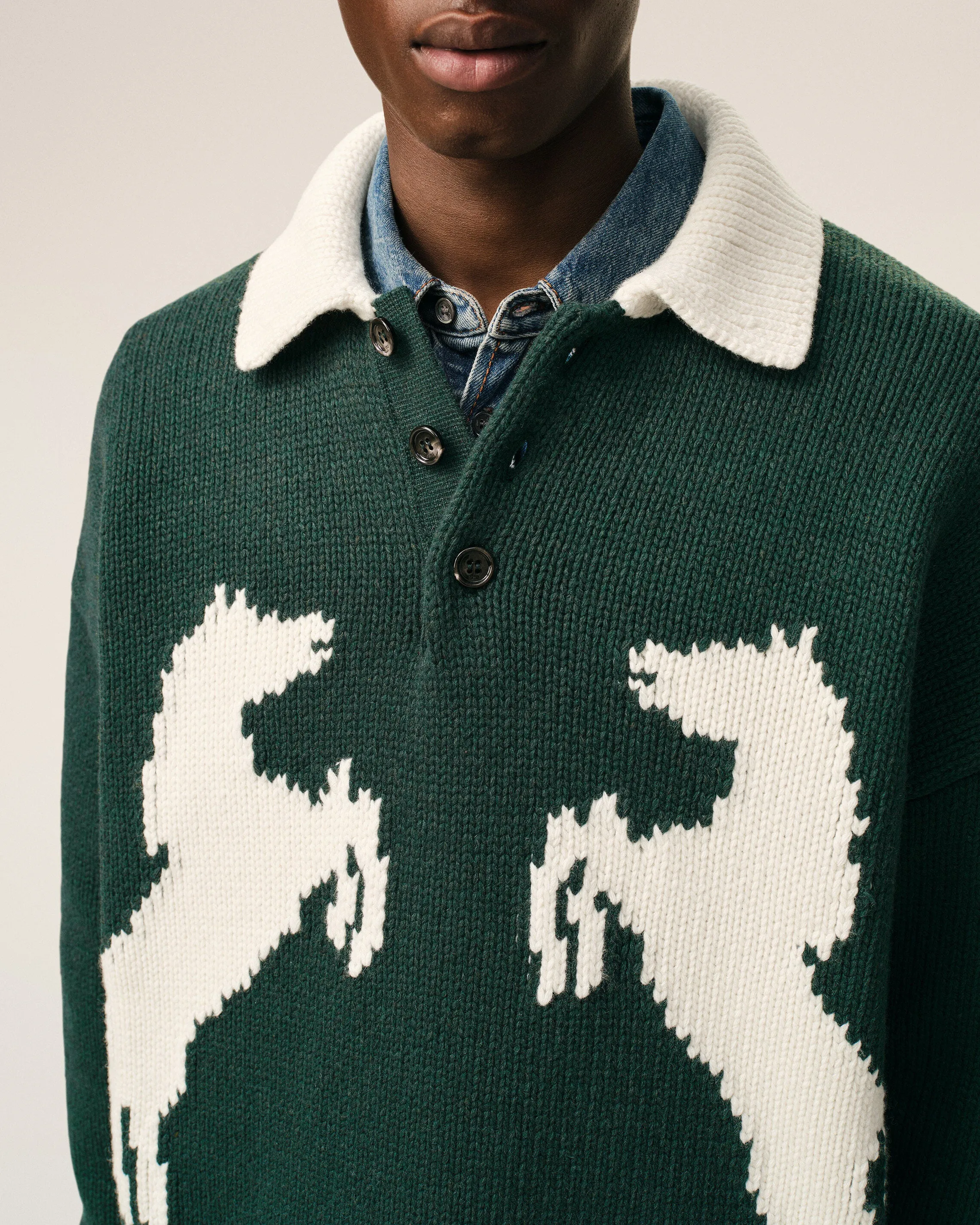 Polo Vert en Laine sold by Ami product image thumbnail 4