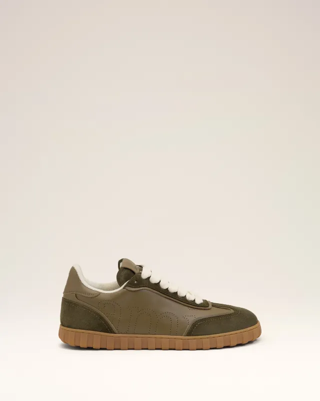 Sneakers Step Vertes en Cuir De Vachette sold by Ami