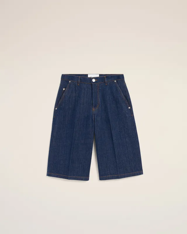 Bermuda Loose Bleu en Coton sold by Ami