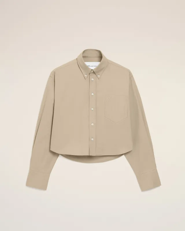 Chemise Courte Beige Ami De Coeur Embossé en Coton sold by Ami