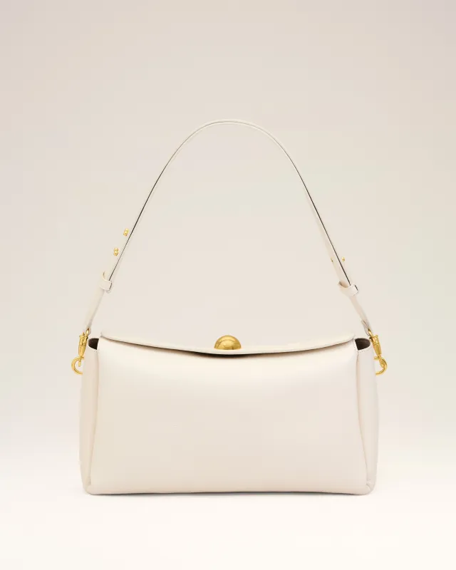 Sac Carrousel Moyen Blanc en Cuir De Veau made by Ami